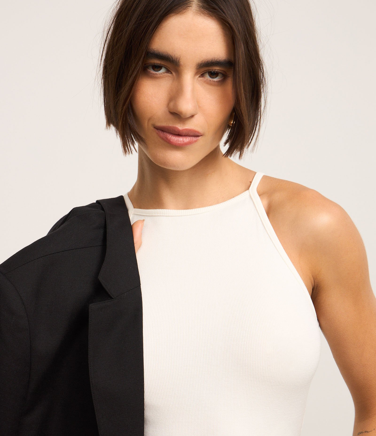 Body em Ribana com Gola Redonda Branco 3