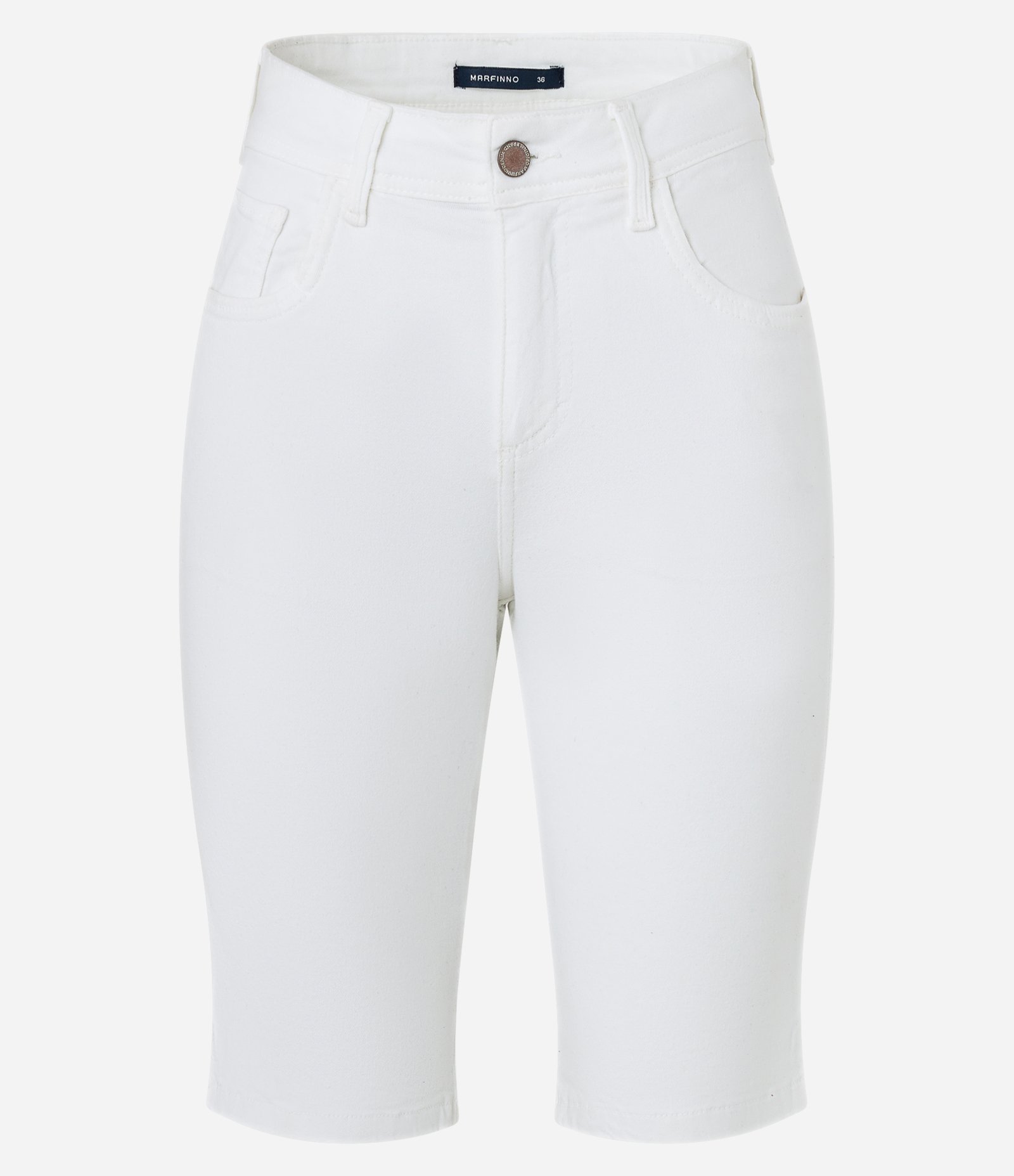 Bermuda Ciclista em Sarja com Cintura Média e Bolsos 1