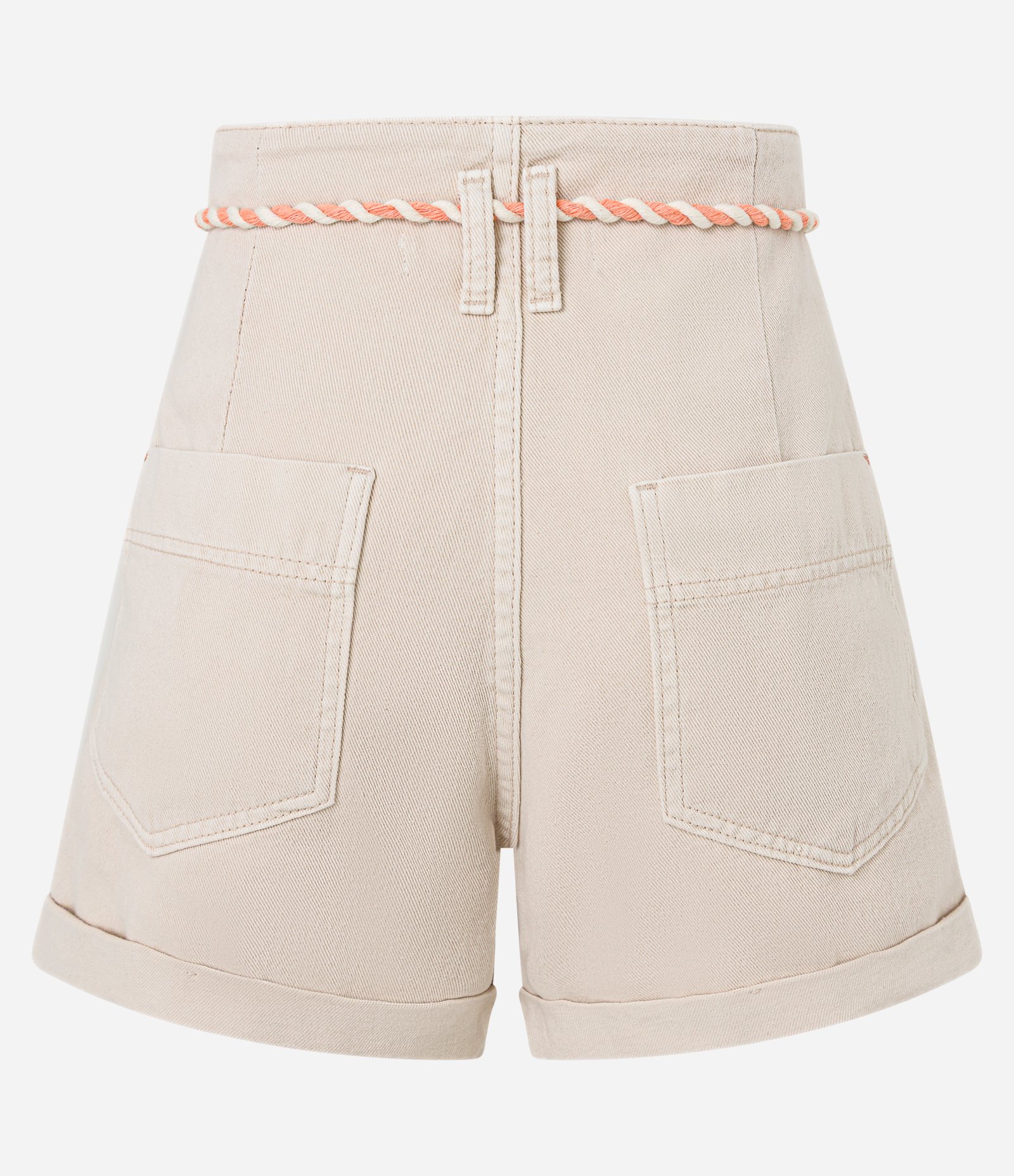 Short Baggy em Sarja com Cinto Cordão Bege 5