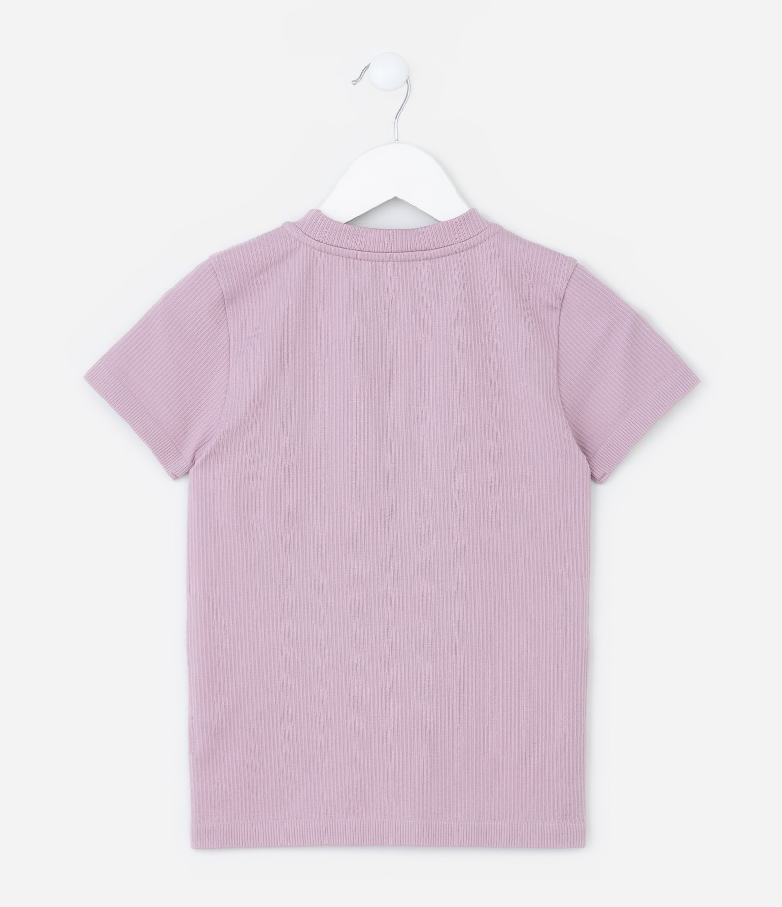 Camiseta Básica Infantil Texturizada Seamless - Tam 5 a 14 Anos Rosa 2