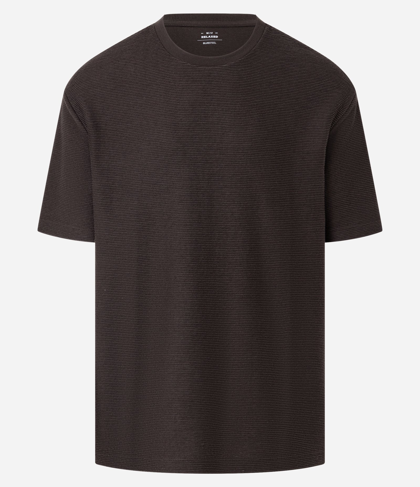 Camiseta Relaxed em Algodão com Textura Marrom Escuro 4