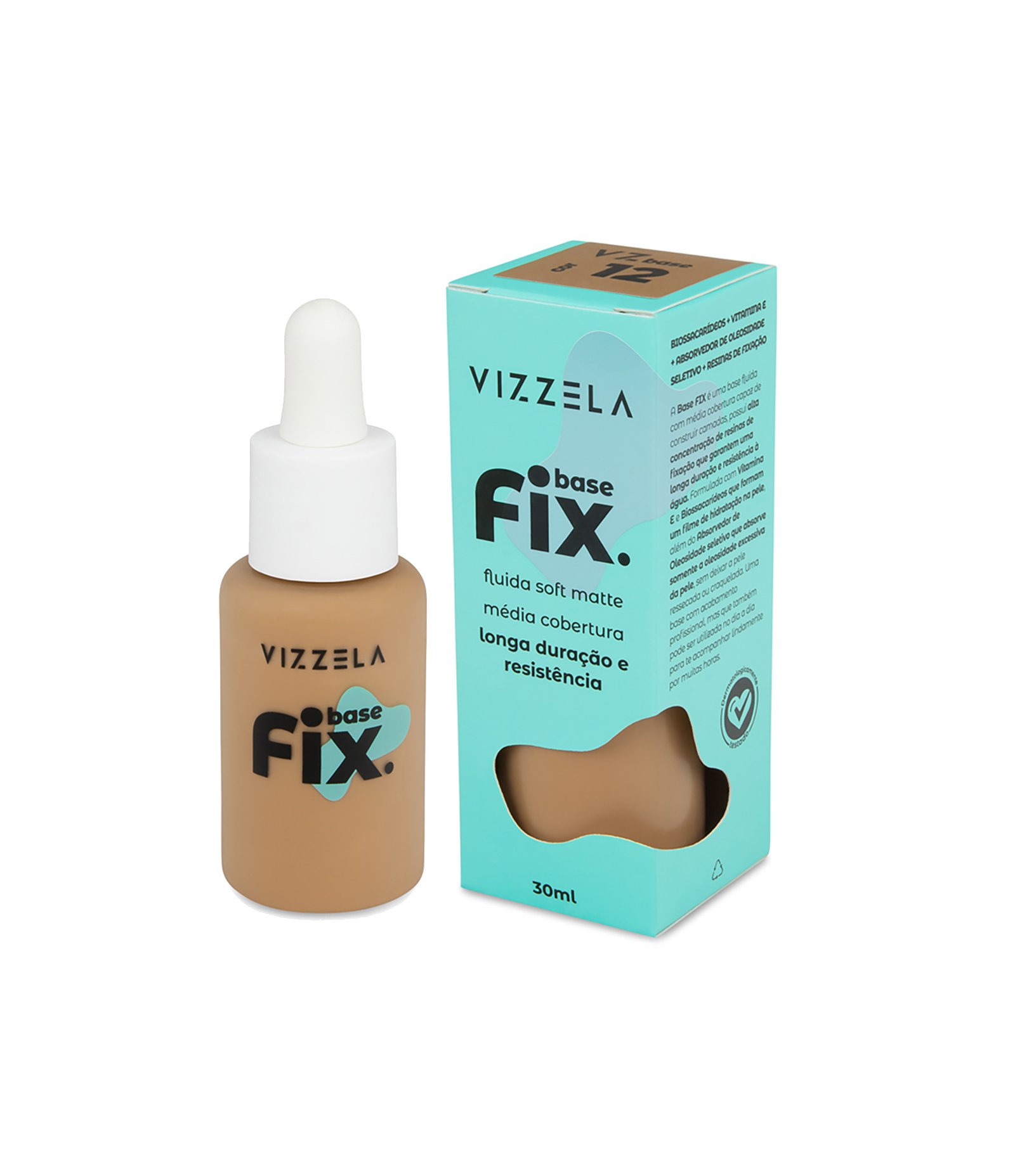 Base Líquida Fix Vizzela Cor 12 2
