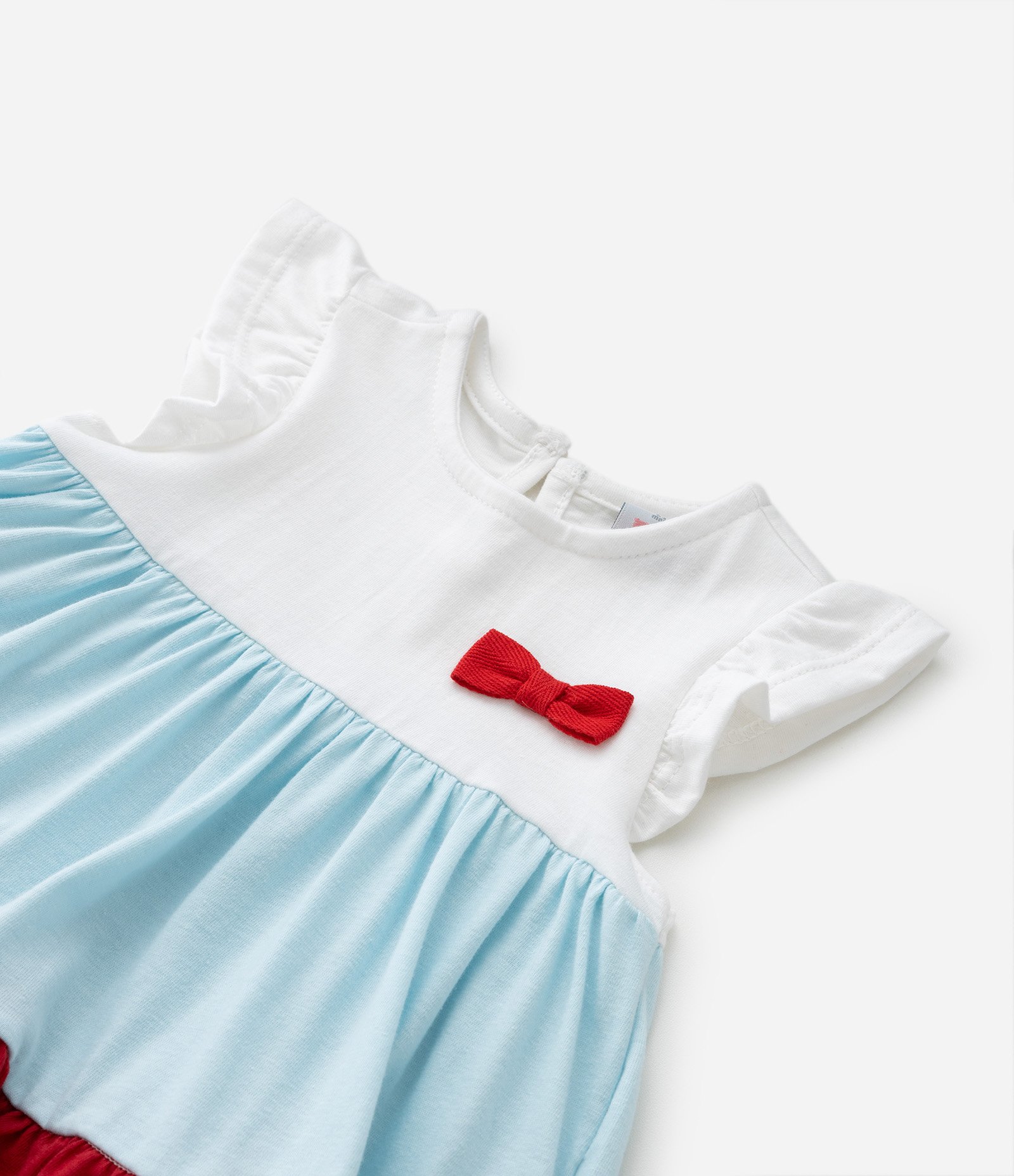 Vestidinho Infantil com Estampa Blocos de Cor - Tam 0 a 18 Meses Branco/Azul/Vermelho 5