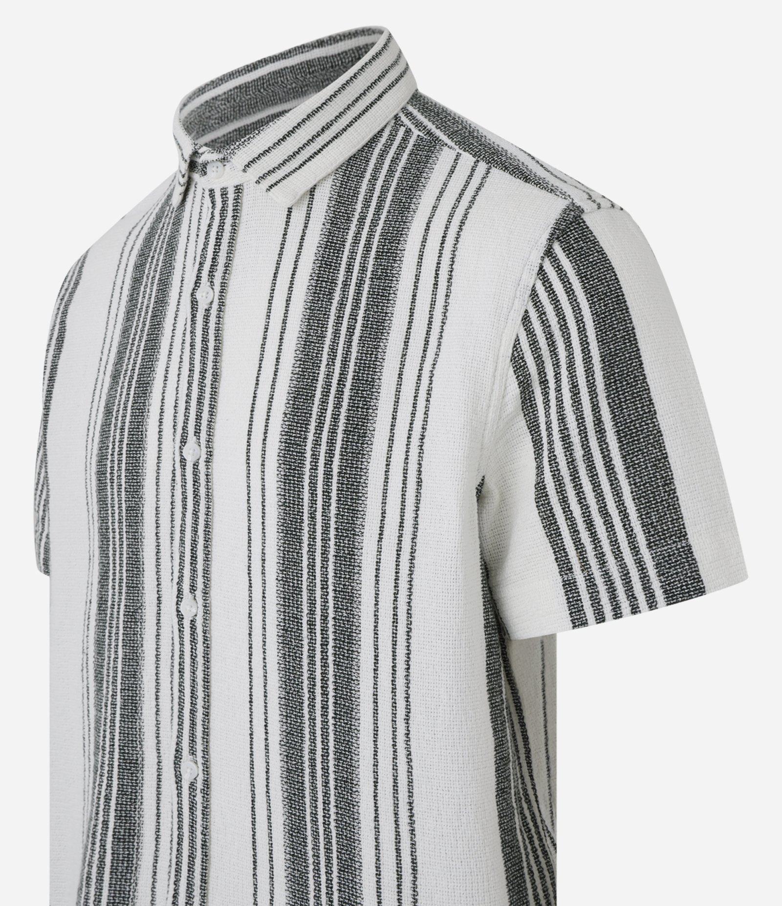 Camisa em Algodão com Textura e Listras Diversas Cinza 2