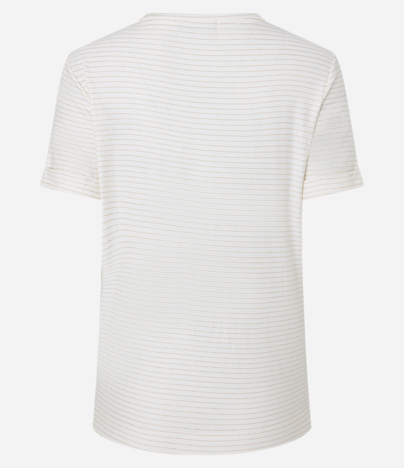 Blusa em Viscose com Listras Horizontais e Decote em V Branco 8