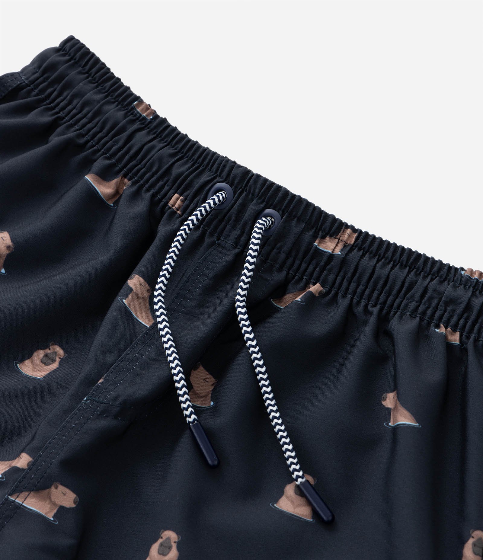 Bermuda Infantil com Cintura Elástica e Estampa de Capivaras - Tam 5 a 14 anos Azul Marinho 4