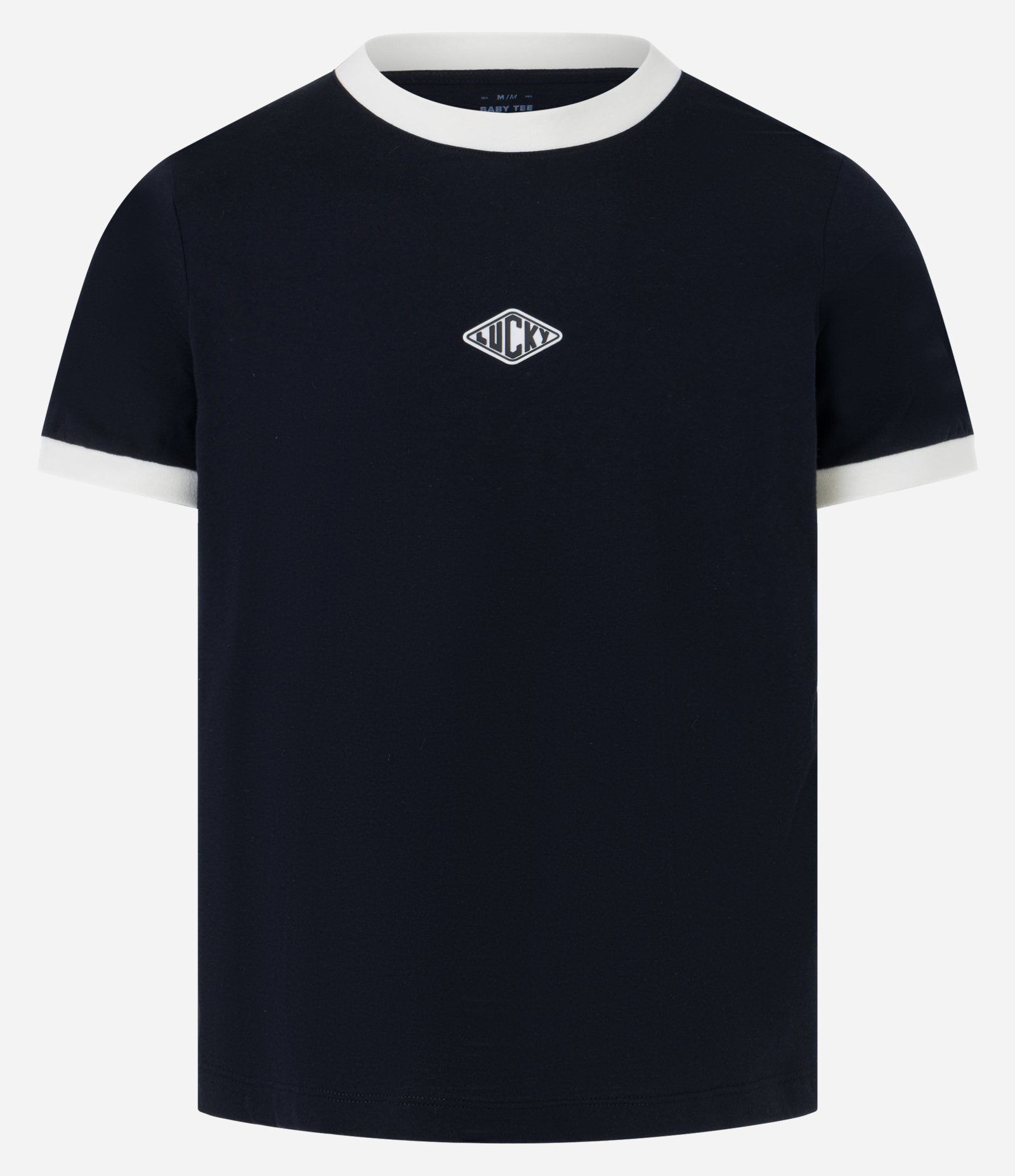 Camiseta Baby Tee em Algodão com Etiqueta Emborrachada Preto 4