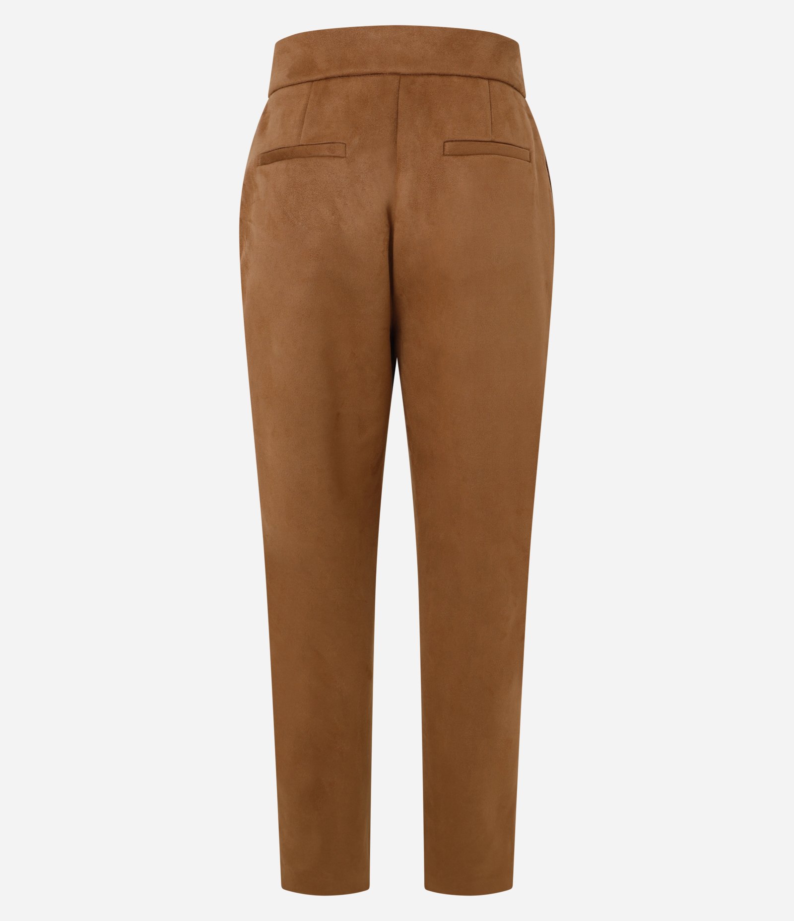 Calça em Suede com Cós Elástico e Bolsos Marrom 2