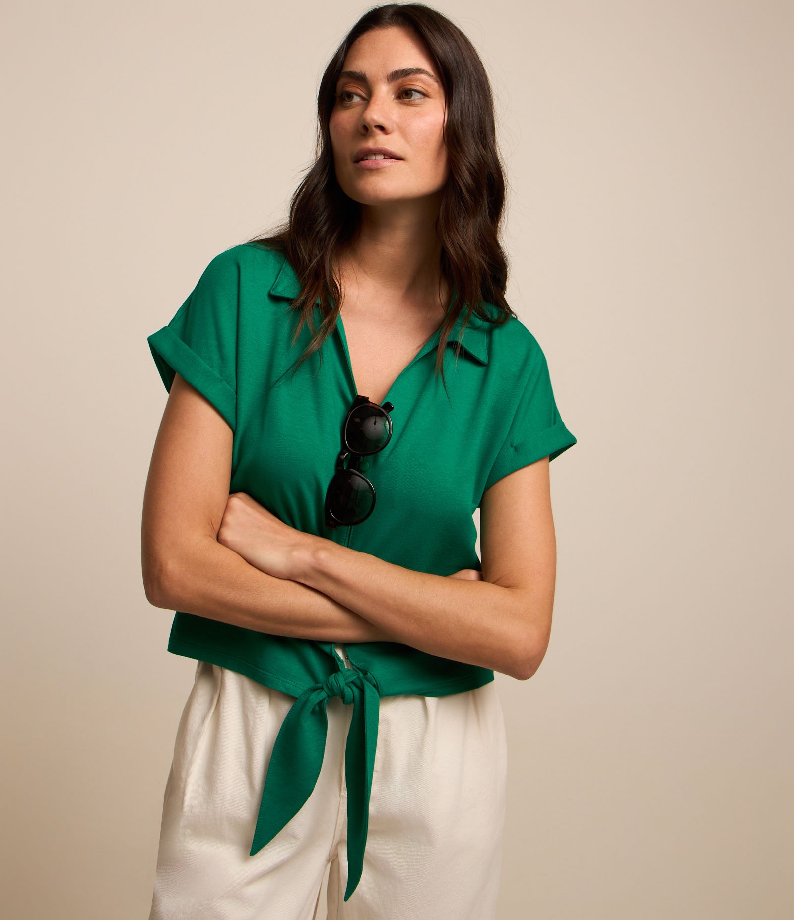 Camisa em Piquet com Amarração Laço na Barra 1