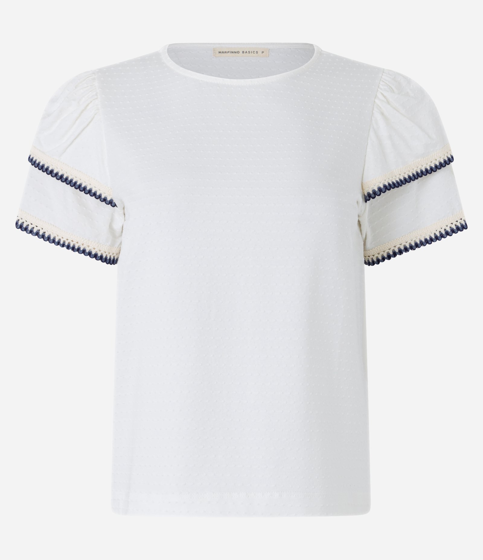 Blusa em Algodão com Babado na Manga e Detalhe Efeito Crochê Branco 6