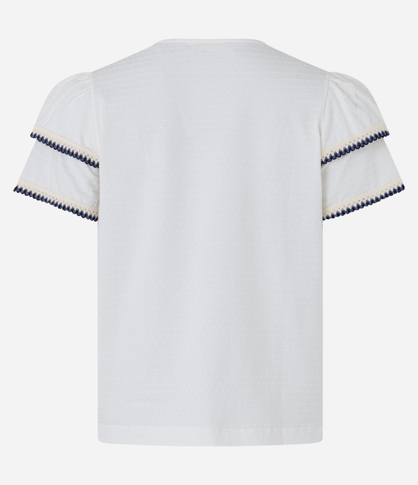 Blusa em Algodão com Babado na Manga e Detalhe Efeito Crochê Branco 8