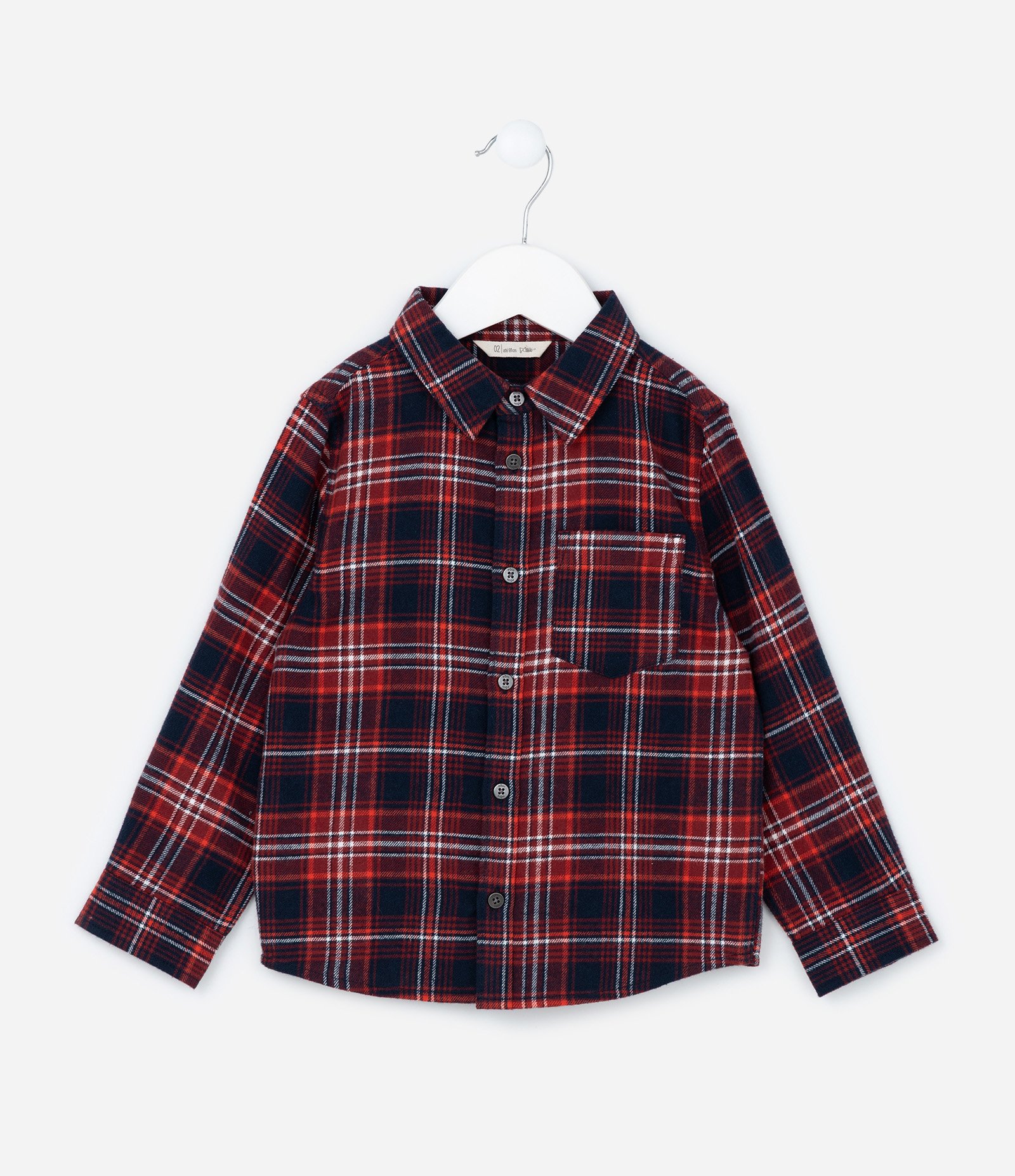 Camisa Infantil em Flanela com Estampa Xadrez - Tam 1 a 6 Anos Vermelho 1