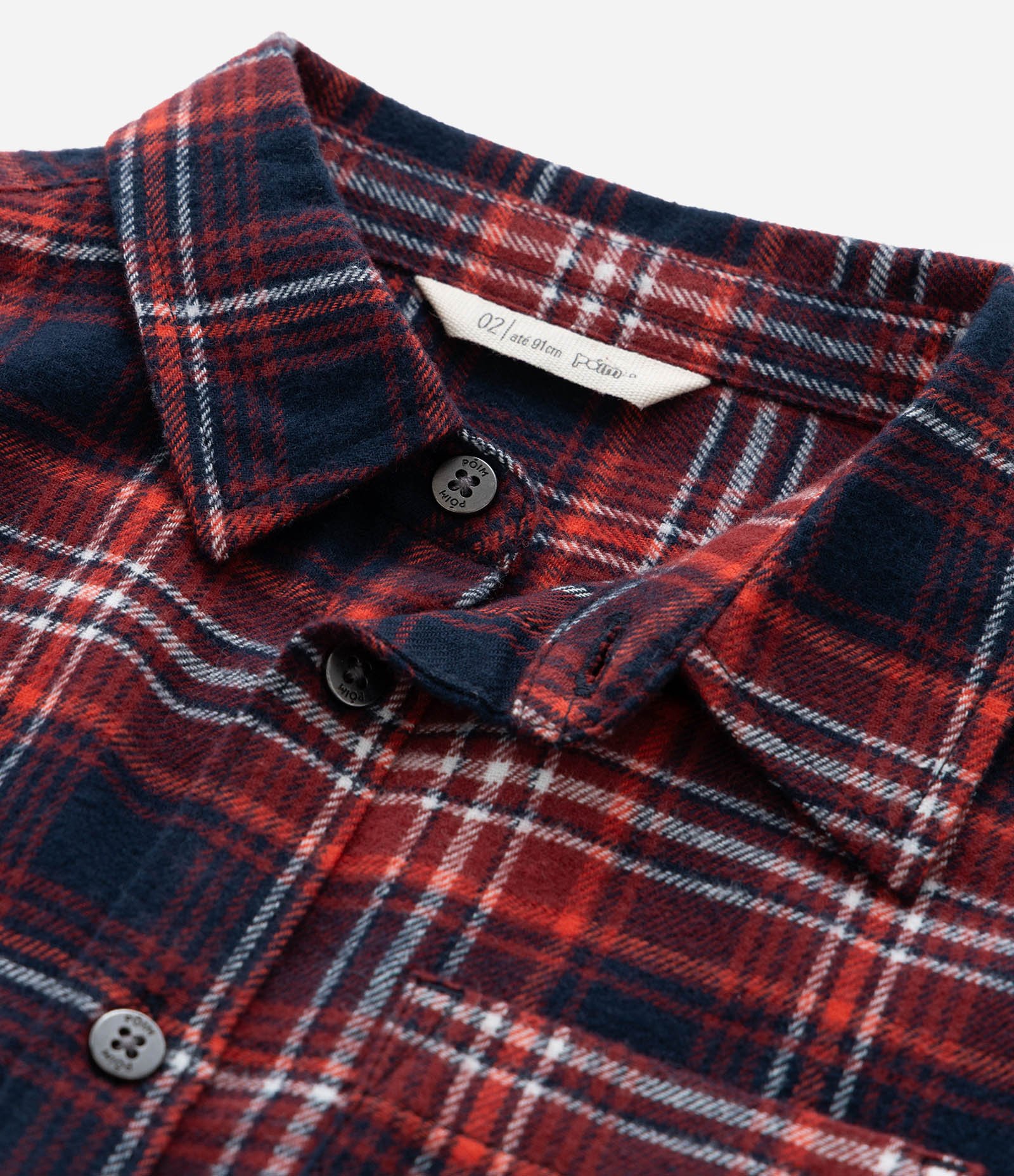 Camisa Infantil em Flanela com Estampa Xadrez - Tam 1 a 6 Anos Vermelho 5