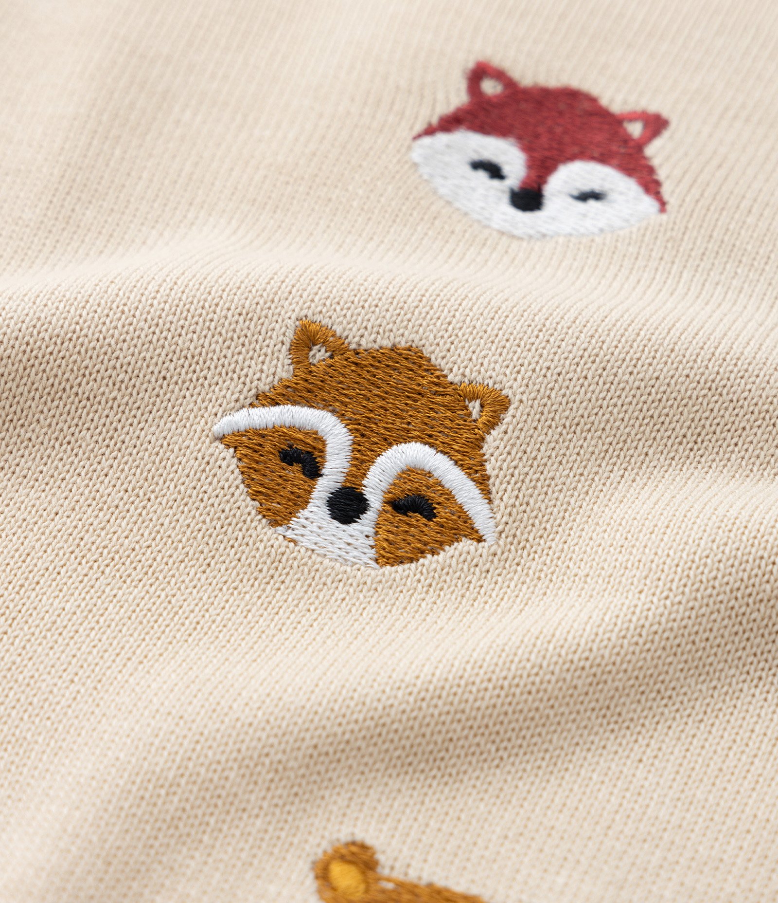 Suéter Infantil em Tricô com Bordado Bichinhos - Tam 1 a 5 Anos Bege 5