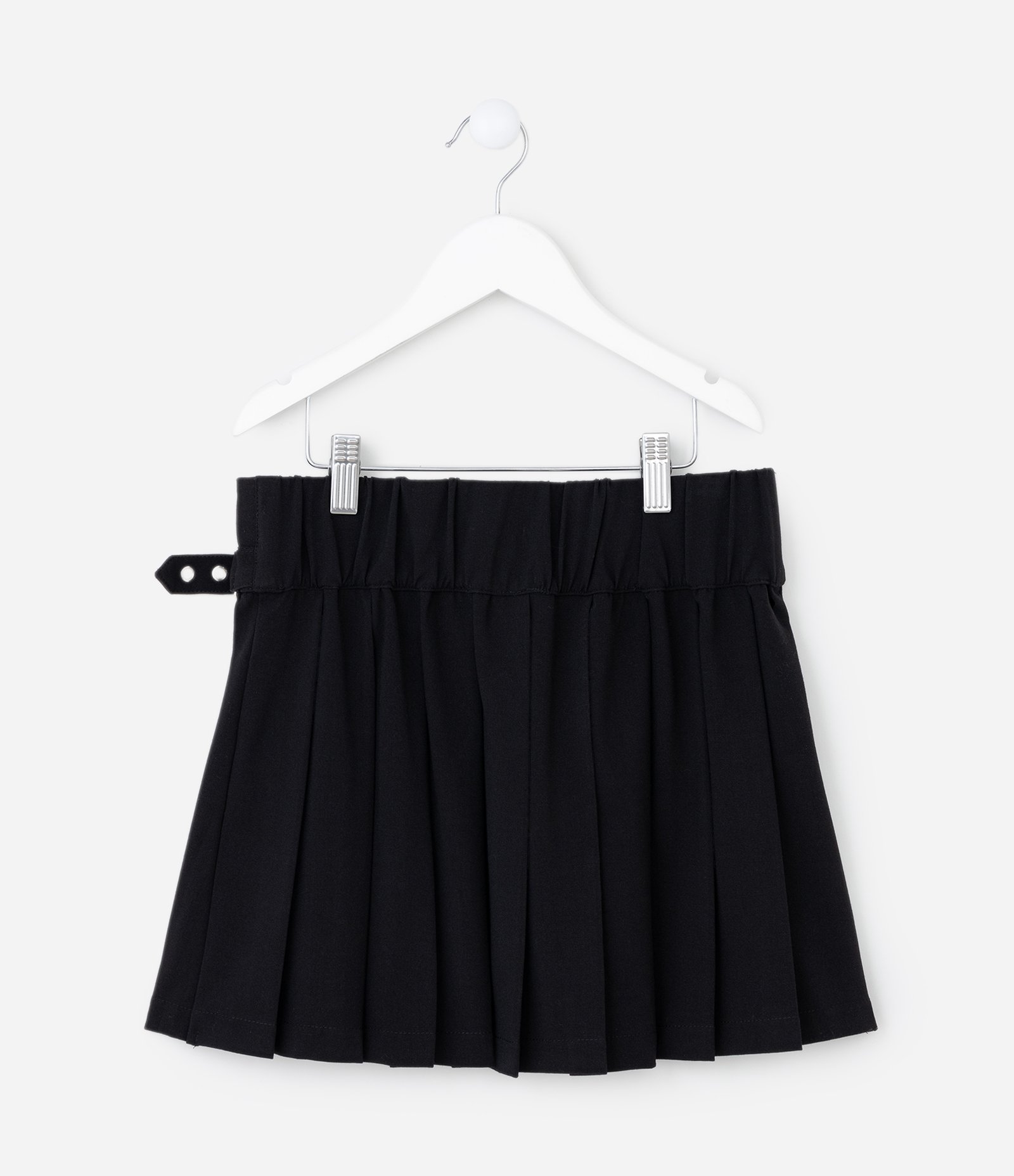 Saia Infantil Plissada com Cinto - Tam 5 a 14 Anos Preto 2
