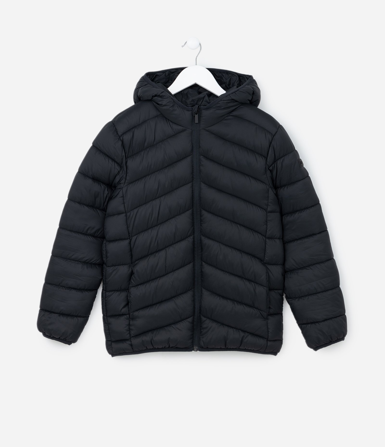 Jaqueta Ultraleve Infantil com Capuz - Tam 5 a 14 Anos Preto 1