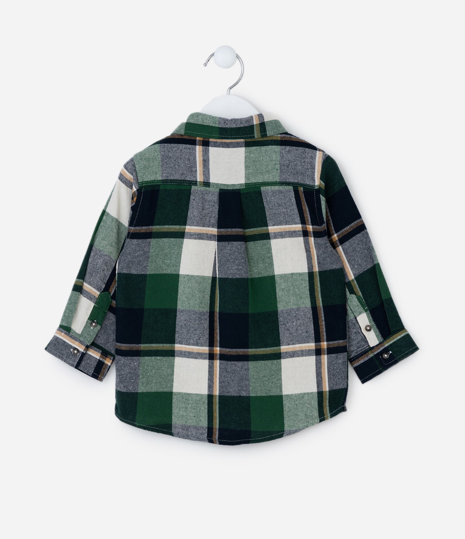 Camisa Infantil em Flanela com Estampa Xadrez - Tam 1 a 6 Anos Verde 2