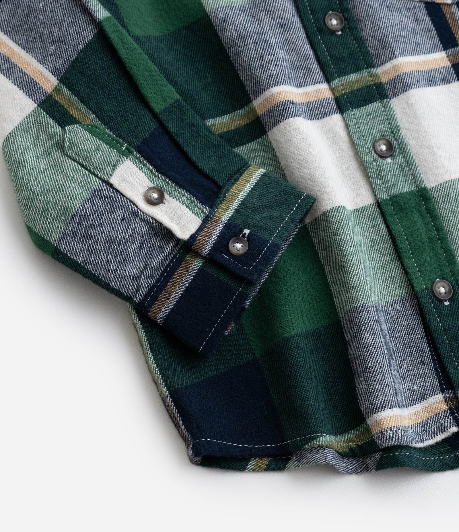 Camisa Infantil em Flanela com Estampa Xadrez - Tam 1 a 6 Anos Verde 4