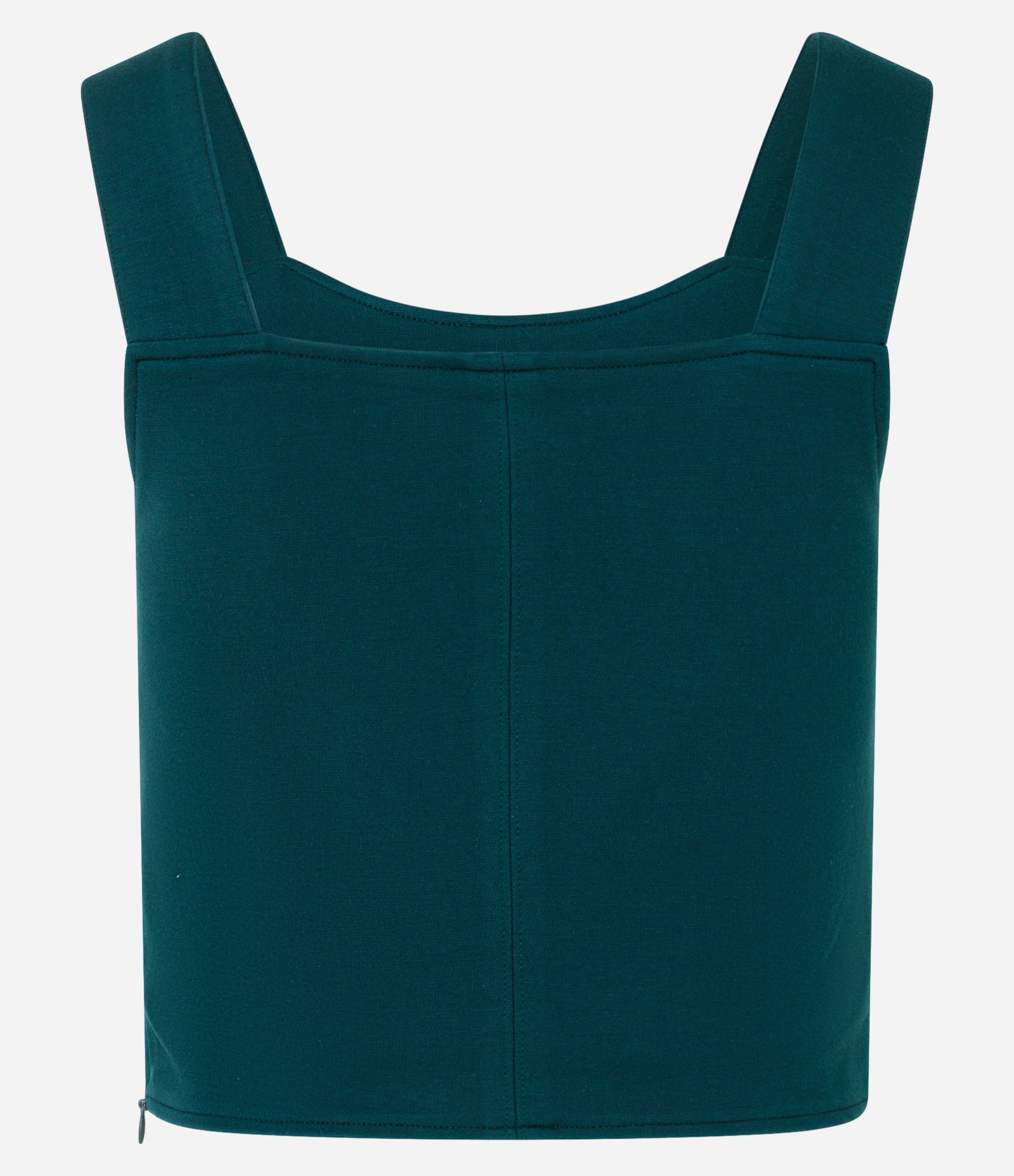 Blusa Alça Larga Cropped em Viscose com Ponto Roma Verde 7