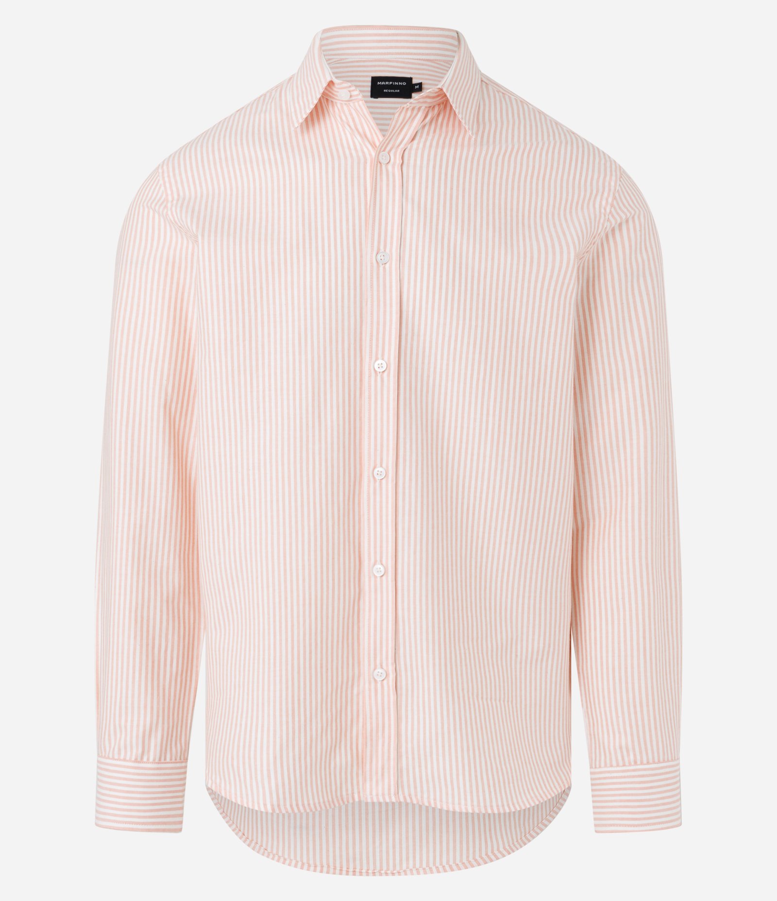 Camisa Regular em Oxford com Listras Fio Tinto Rosa 4