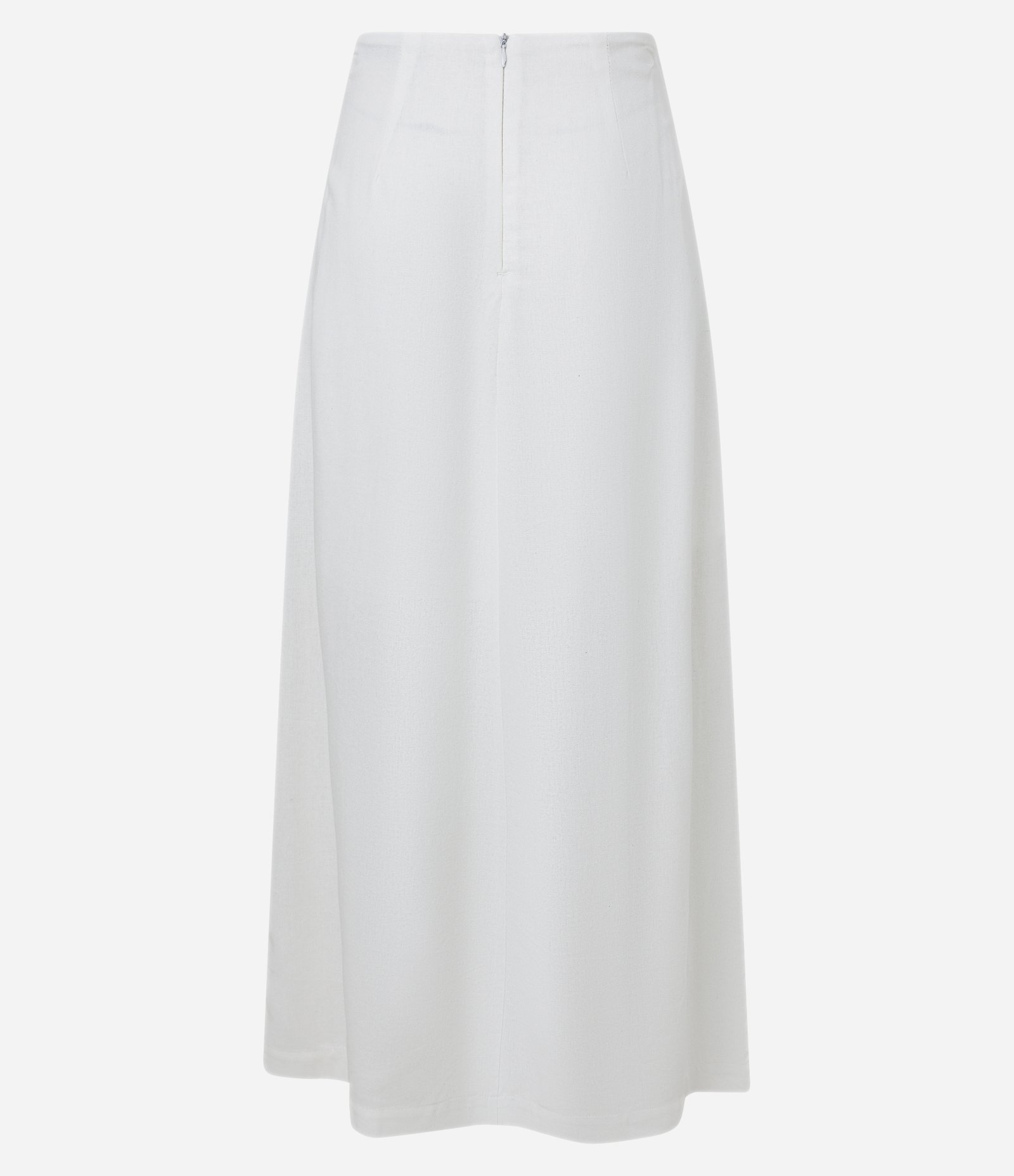 Saia New Midi em Viscolinho com Pregas Branco 7