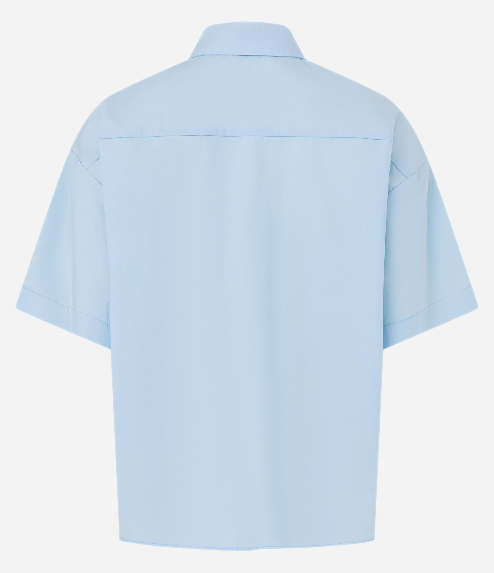 Camisa em Tricoline com Bolso Frontal Azul Pastel 8