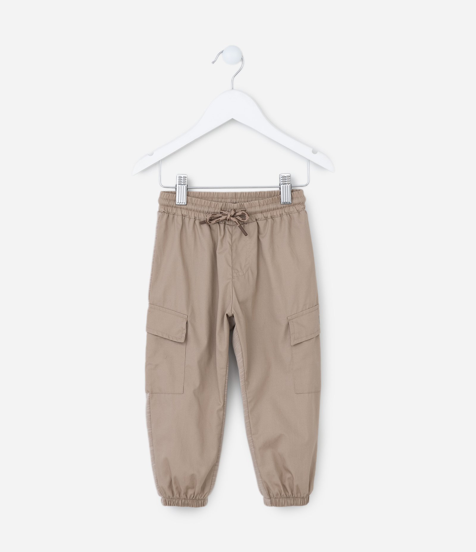 Calça Infantil com Bolsos Cargo - Tam 1 a 5 Bege 1