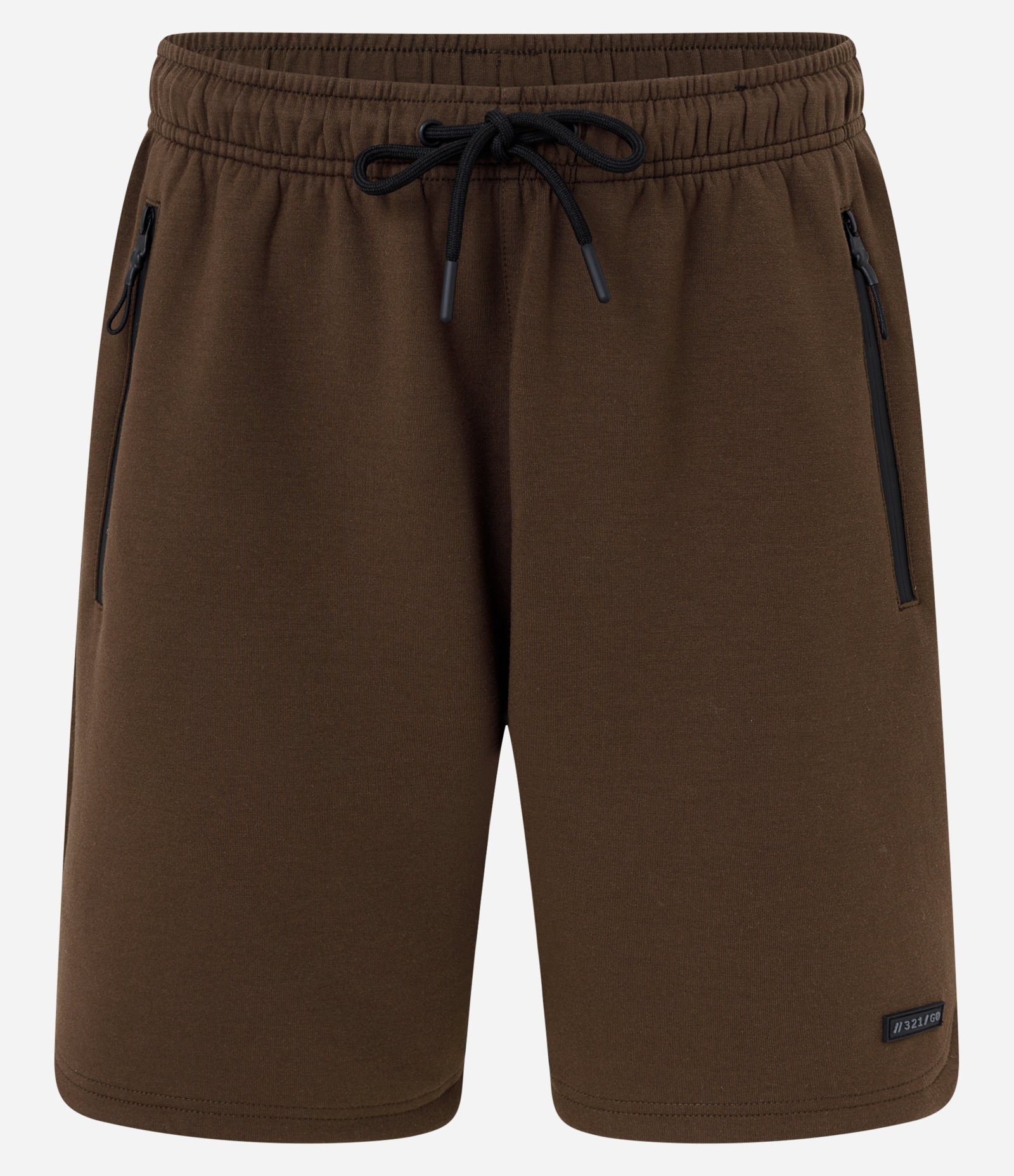 Bermuda Esportiva em Moletom Tecnológico com Cós Elástico e Zíper no Bolso Marrom Escuro 5