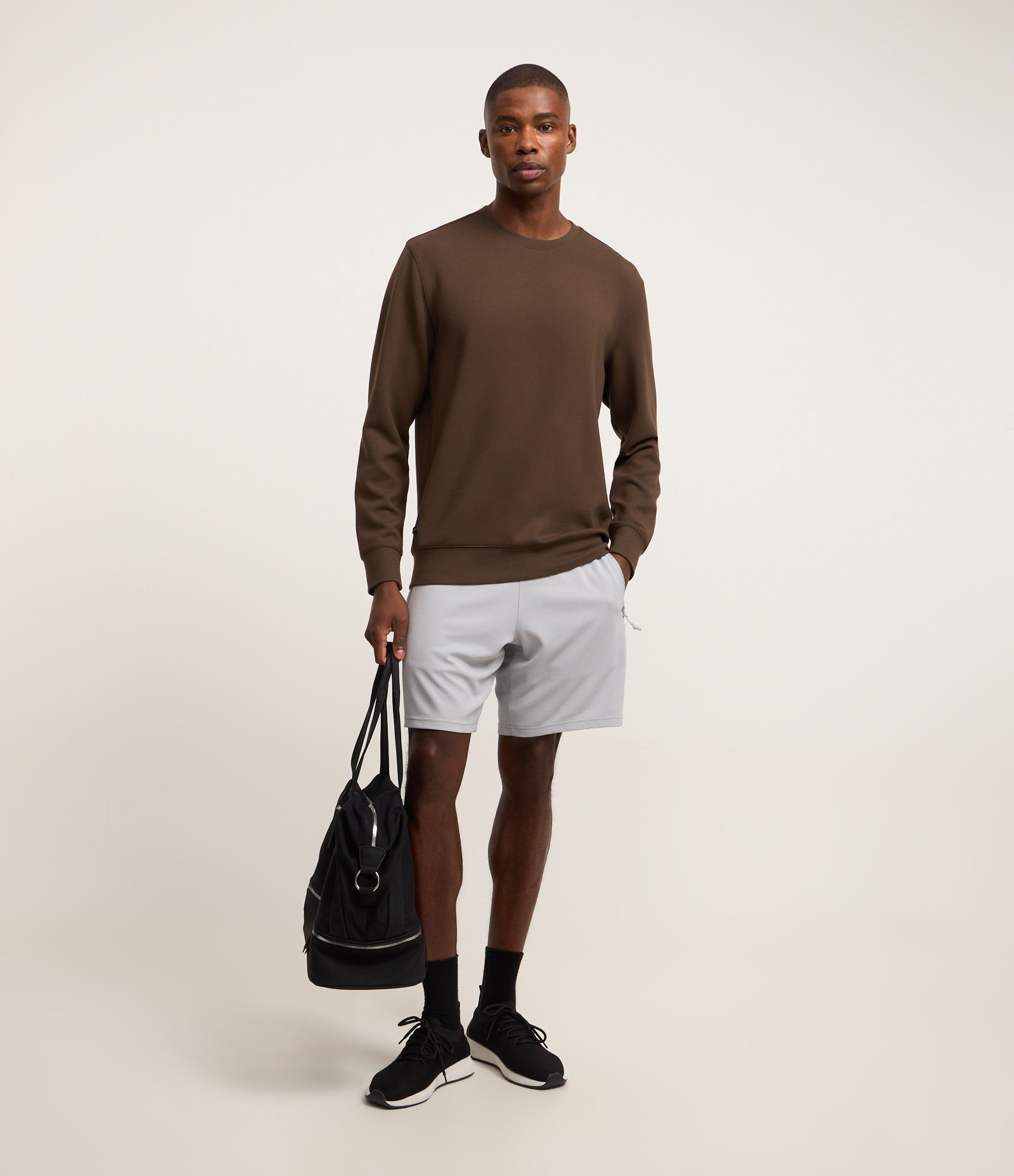 Bermuda Esportiva Texturizada com Cós Elástico e Zíper no Bolso 1