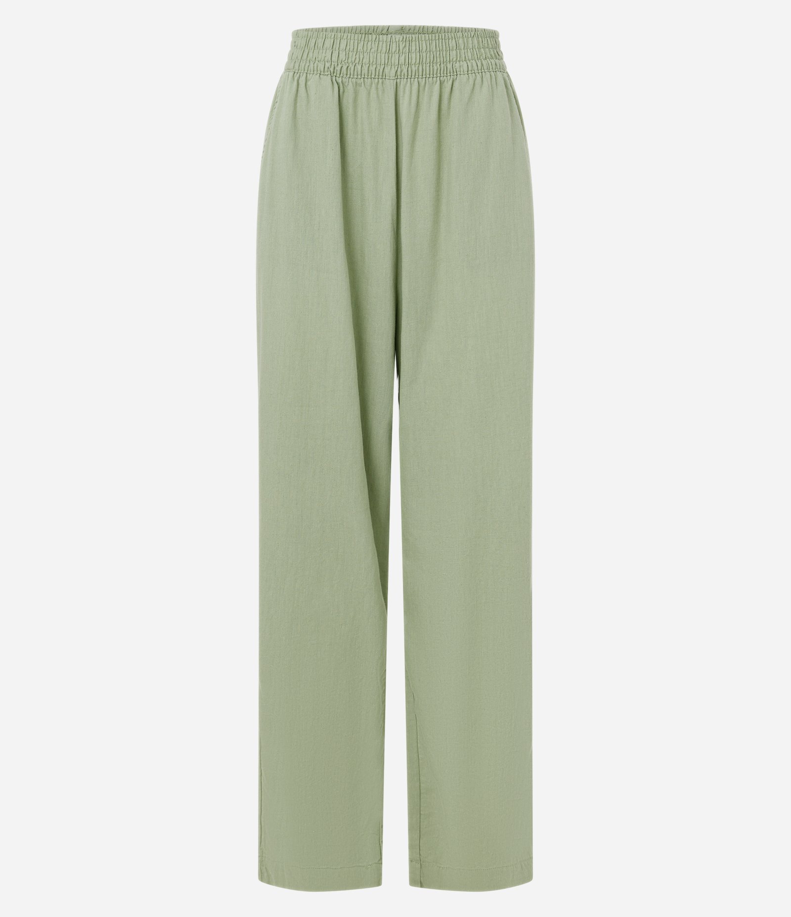 Calça Reta em Sarja com Cós Elástico Verde 5