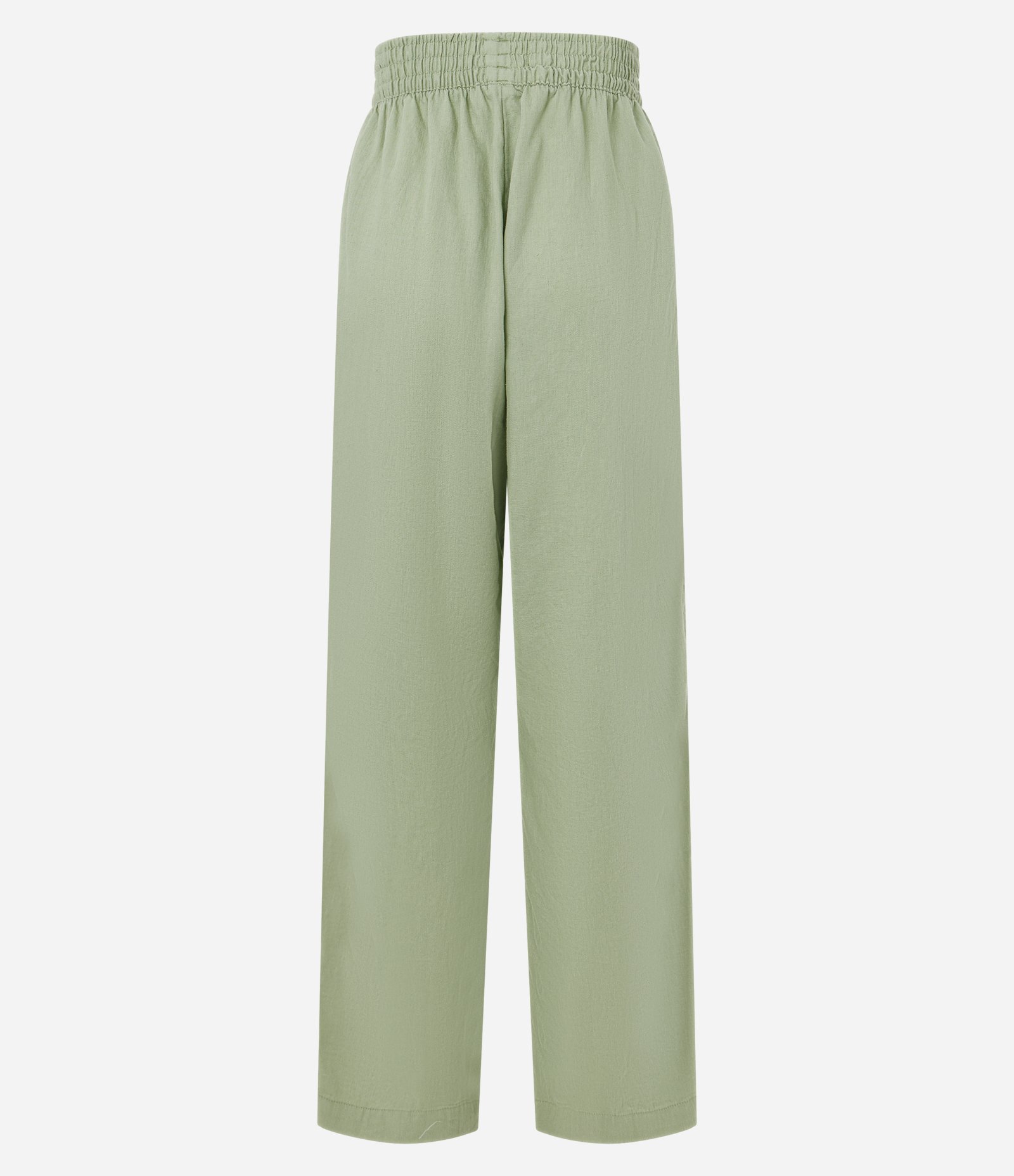 Calça Reta em Sarja com Cós Elástico Verde 6