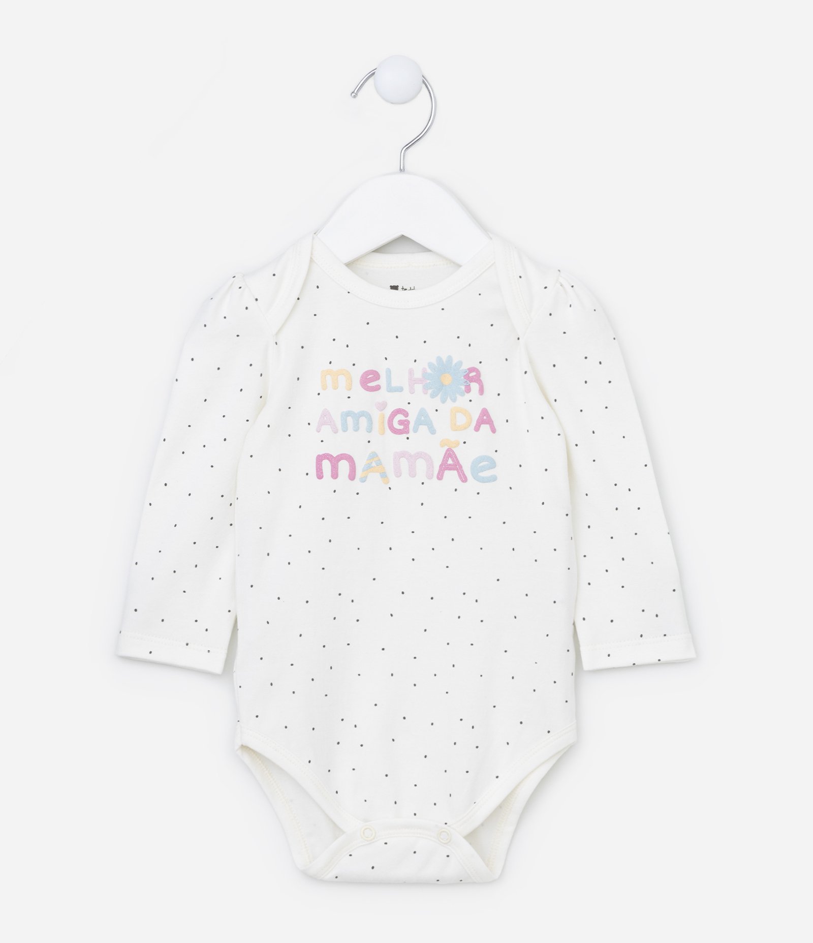 Body Infantil com Estampa Melhor Amiga - Tam RN a 18 meses Branco Neve 1