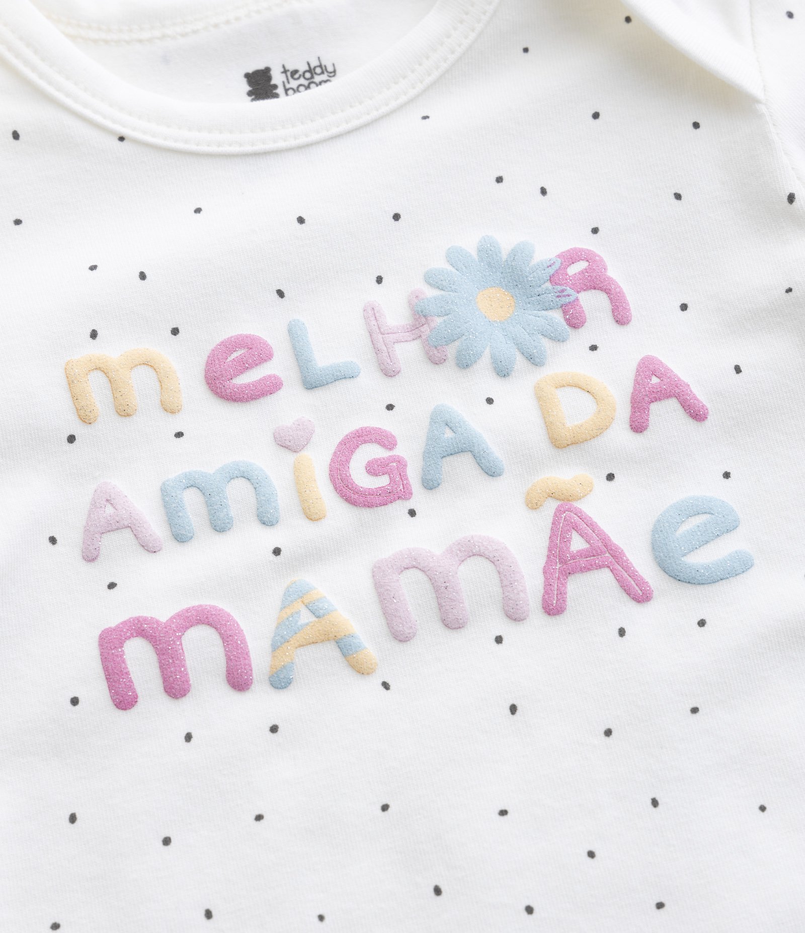 Body Infantil com Estampa Melhor Amiga - Tam RN a 18 meses Branco Neve 6