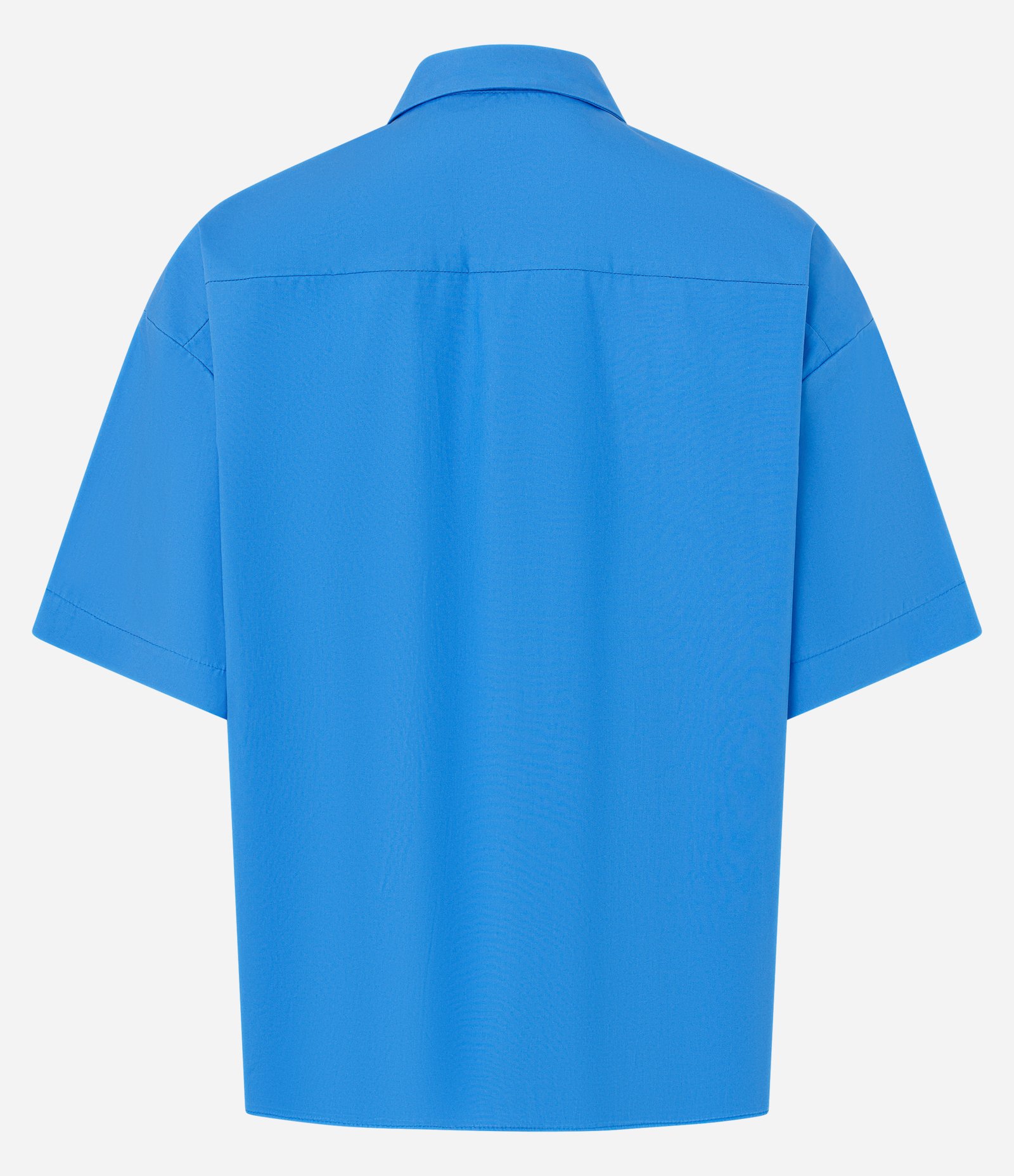 Camisa em Tricoline com Bolso Frontal Azul Celeste 6