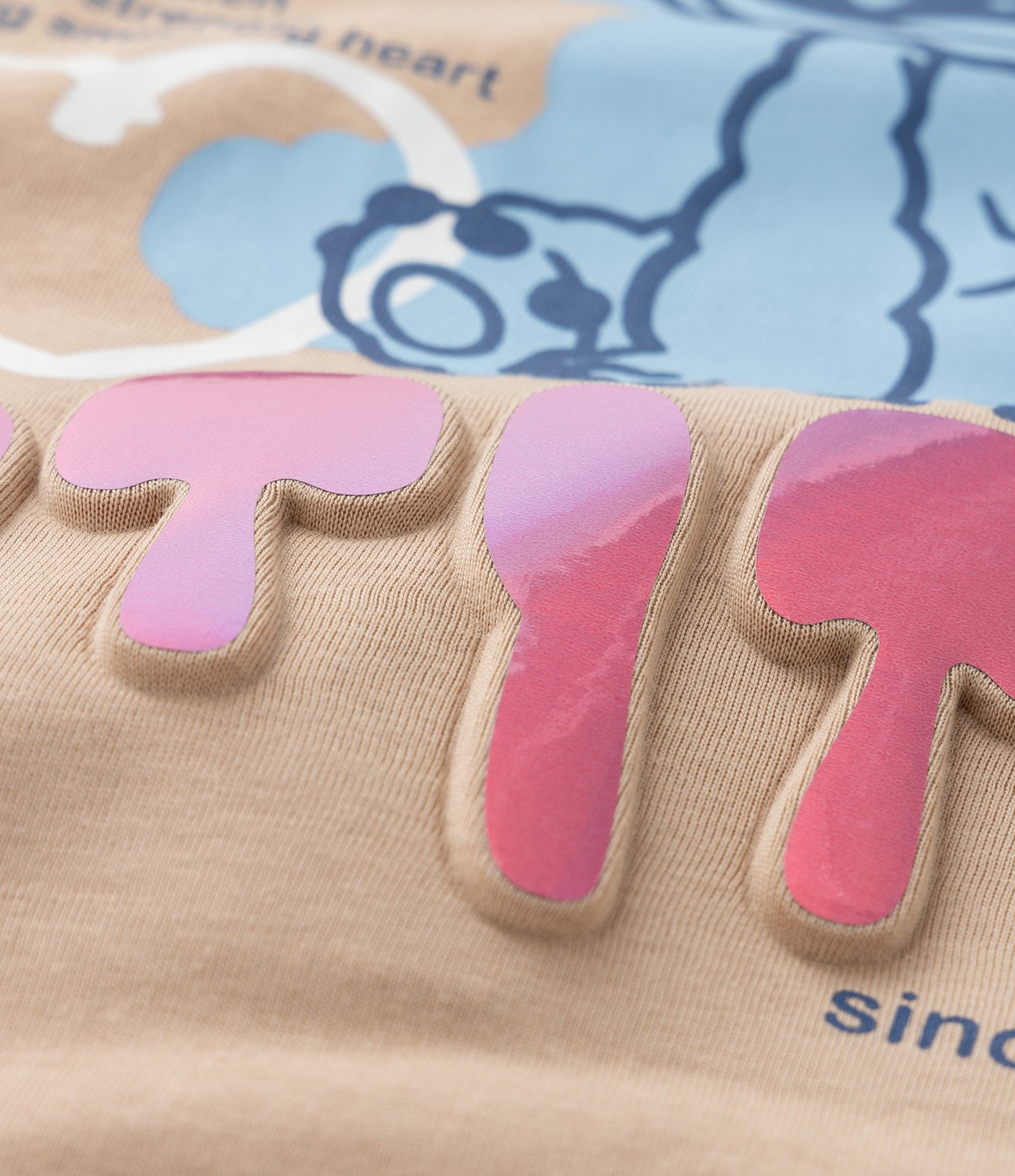 Camiseta Infantil com Estampa do Stitch - Tam 5 a 14 Anos Bege 3