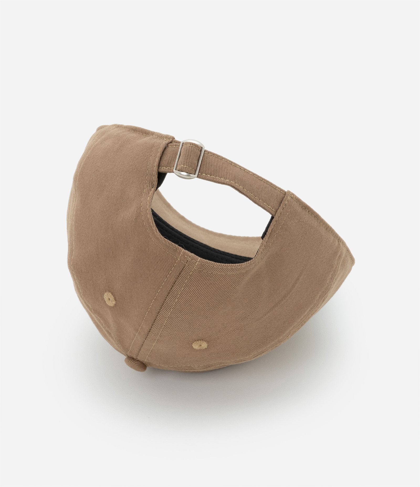 Boné Aba Curva em Sarja com Bordado New York Minimal Marrom 7