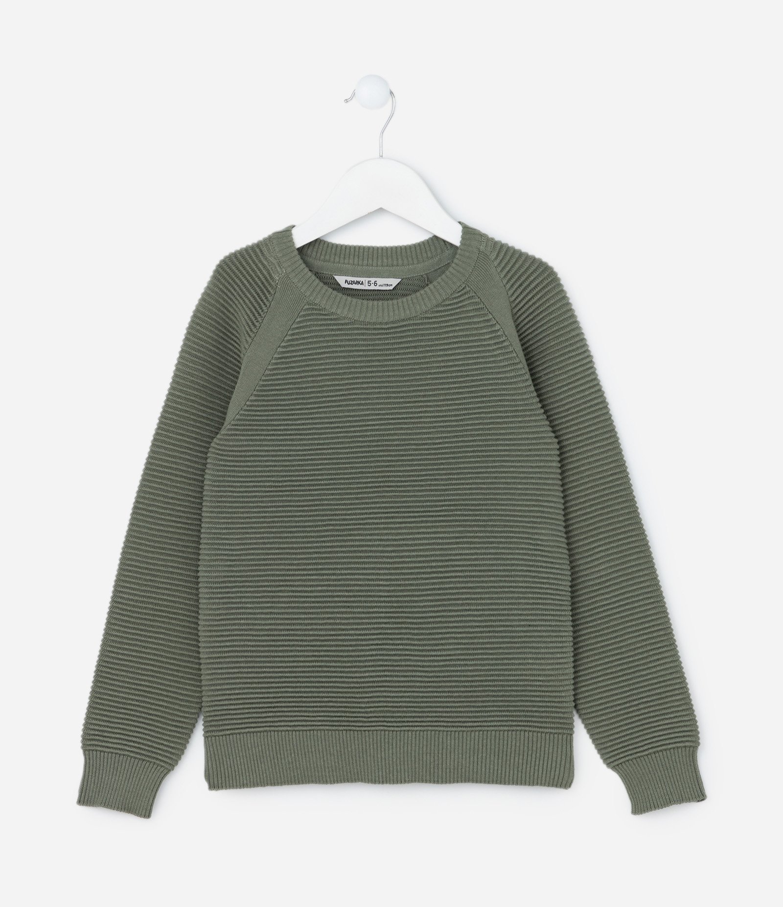 Blusão Infantil Canelado com Cava Raglan - Tam 5 a 14 Anos Verde 1