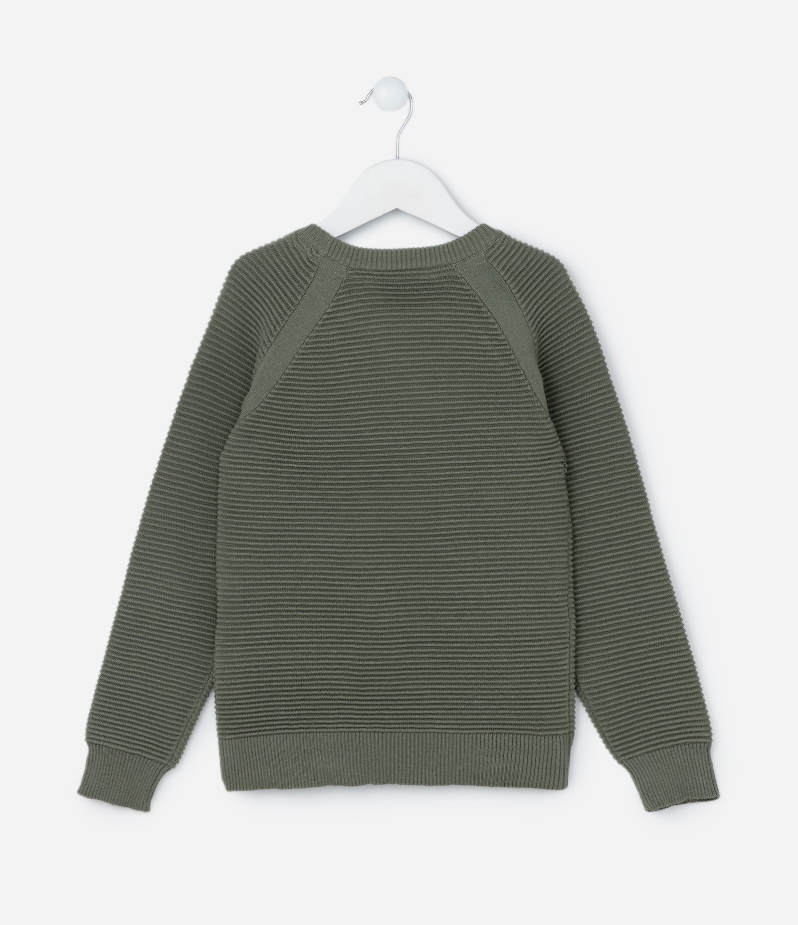 Blusão Infantil Canelado com Cava Raglan - Tam 5 a 14 Anos Verde 2