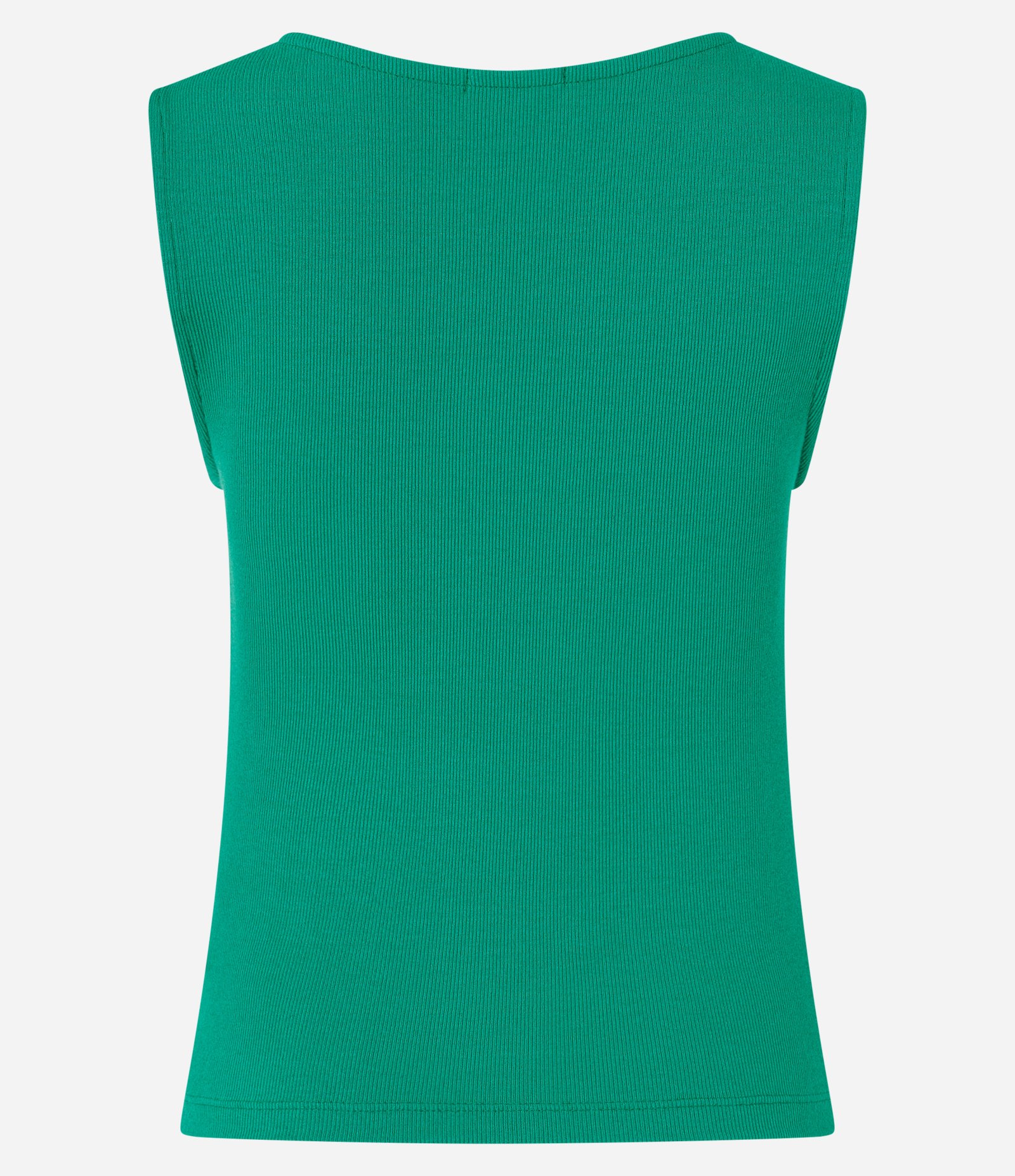 Blusa Sem Manga em Ribana com Franzido no Decote Quadrado Verde 6