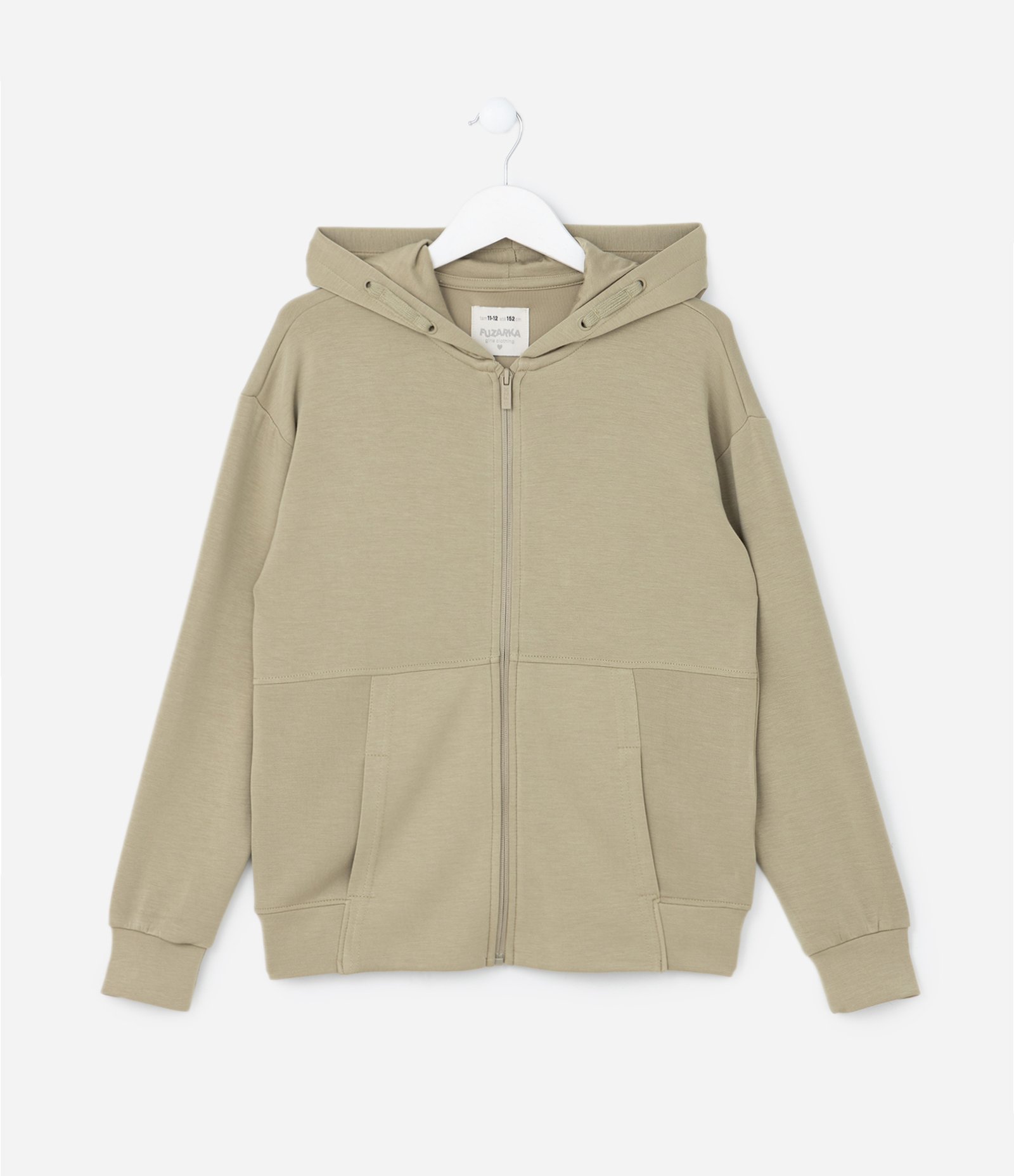 Jaqueta Infantil com Toque Suave e Capuz -Tam 5 a 14 Anos Verde Musgo 1