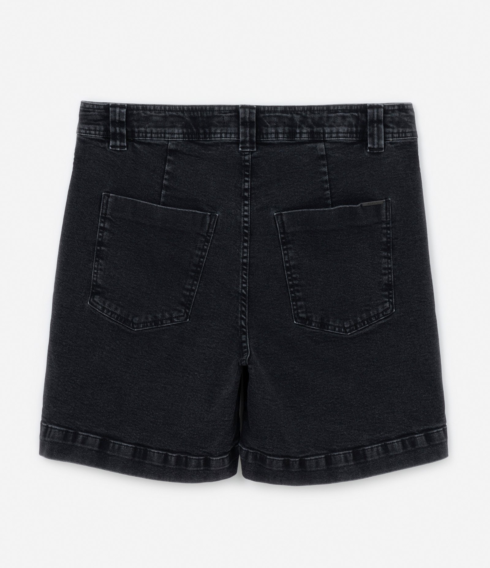 Bermuda Jeans com Elastano e Barra Larga Curve & Plus Size Preto 6