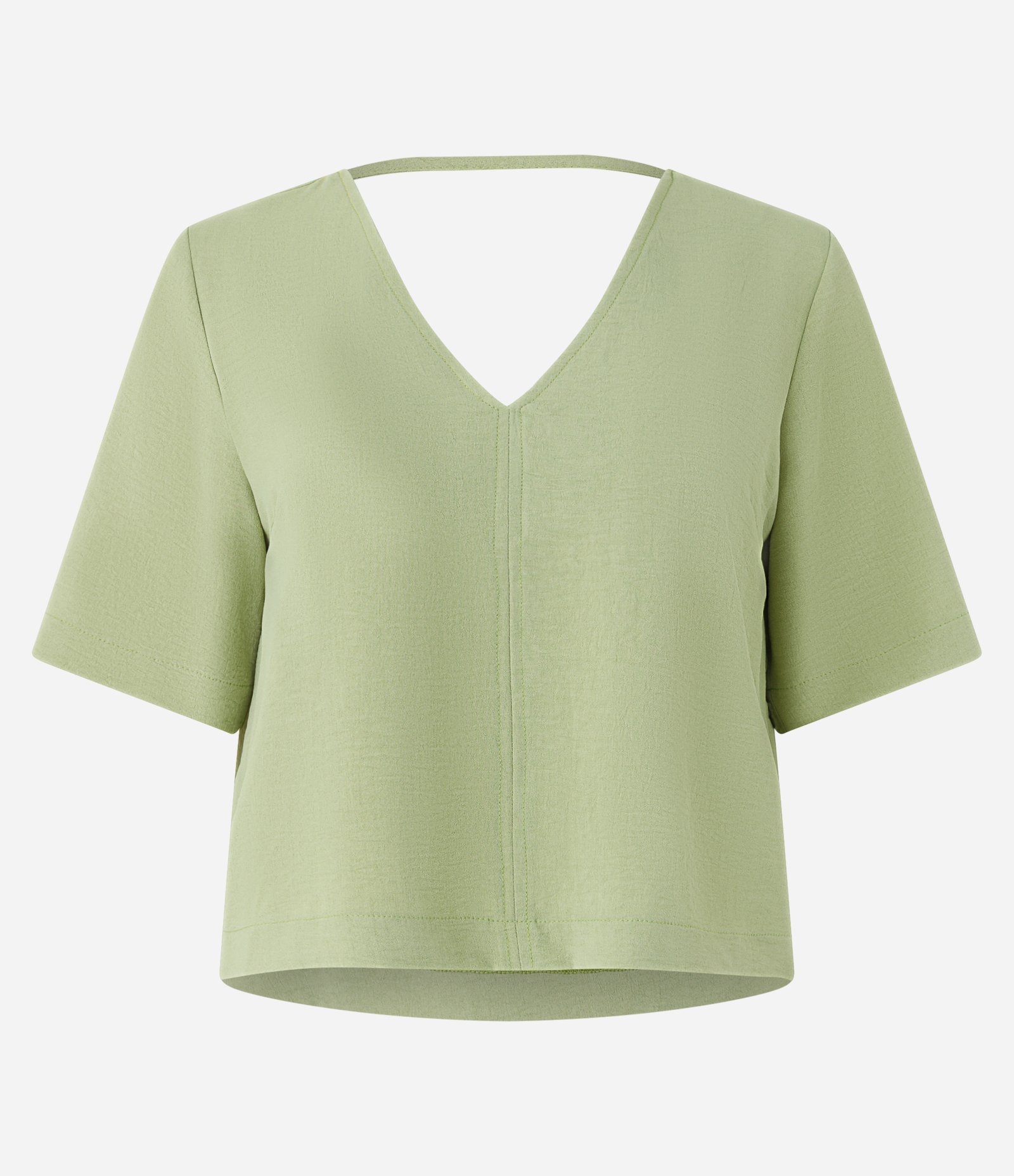 Blusa em Crepe com Decote V Verde 5