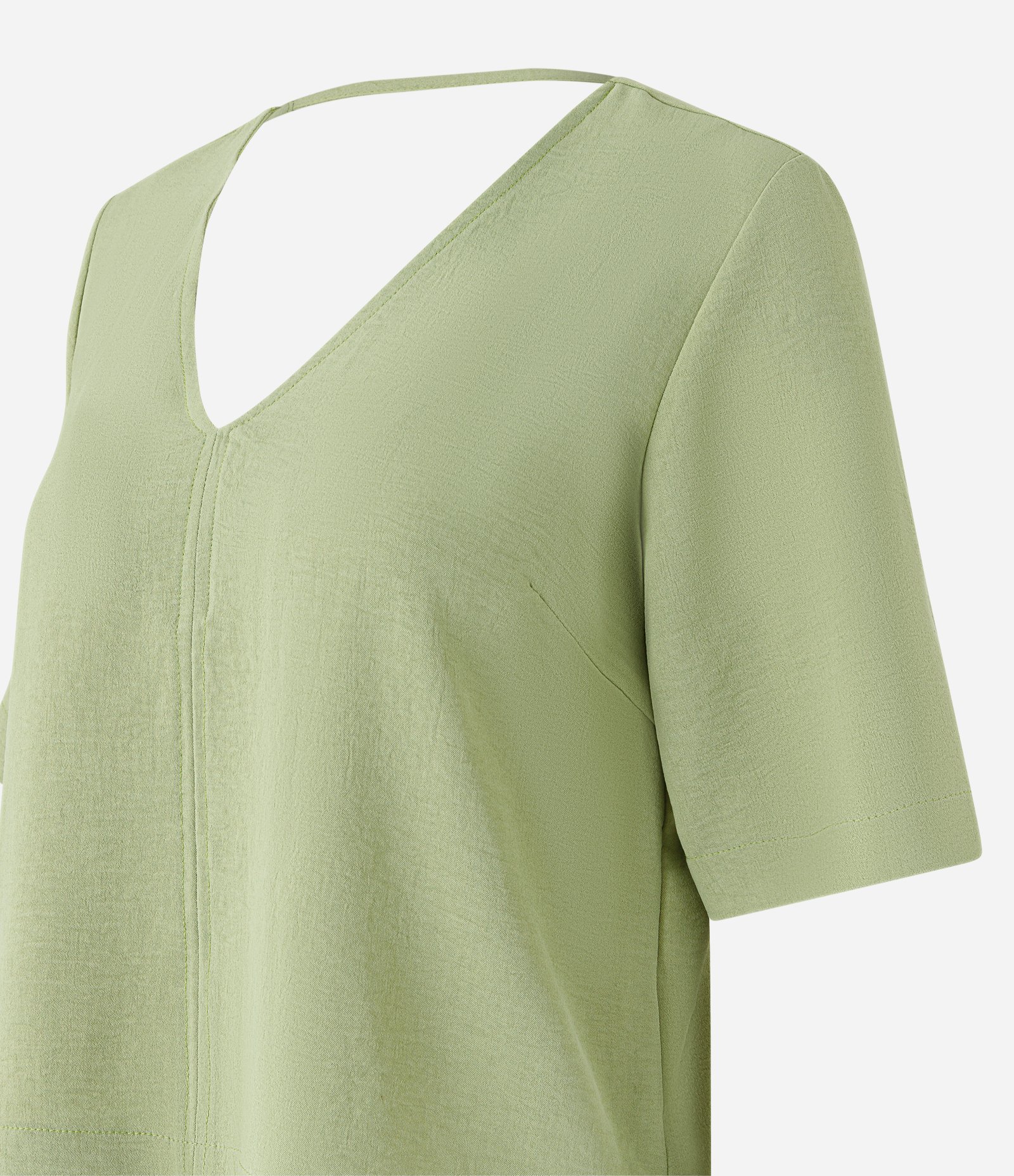 Blusa em Crepe com Decote V Verde 6