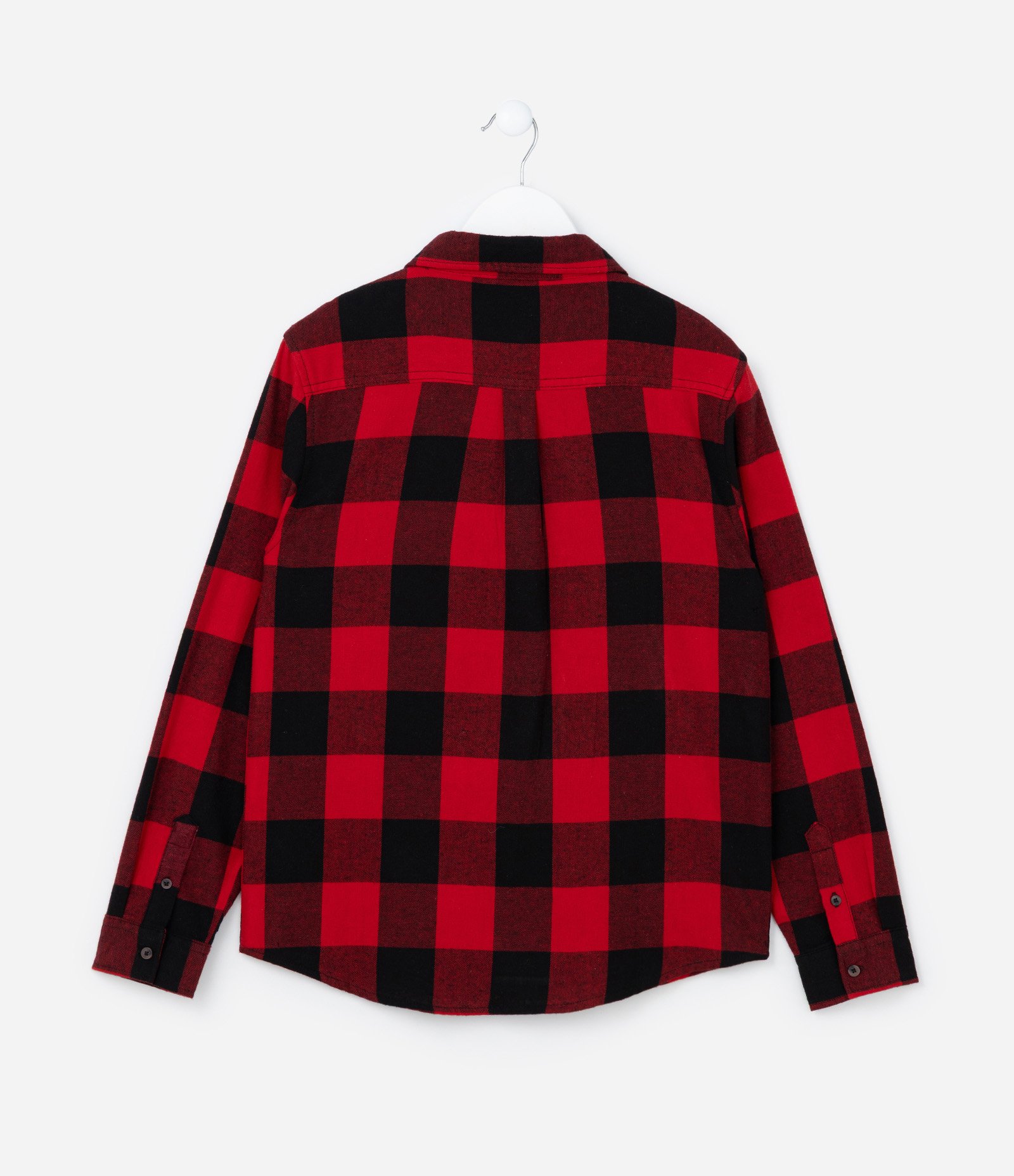 Camisa Infantil em Flanela com Estampa Xadrez - Tam 5 a 14 Anos Vermelho 2