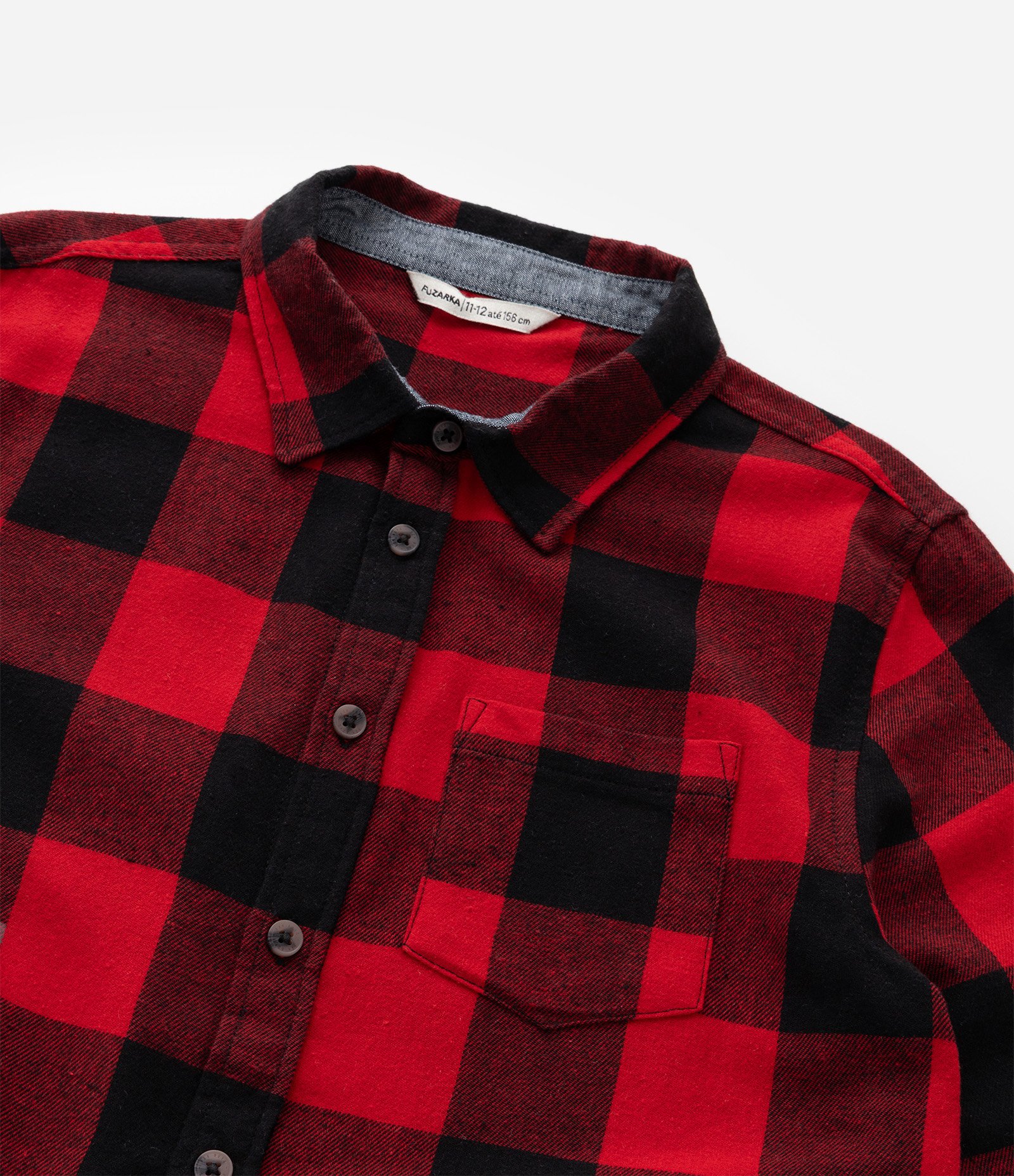 Camisa Infantil em Flanela com Estampa Xadrez - Tam 5 a 14 Anos Vermelho 6