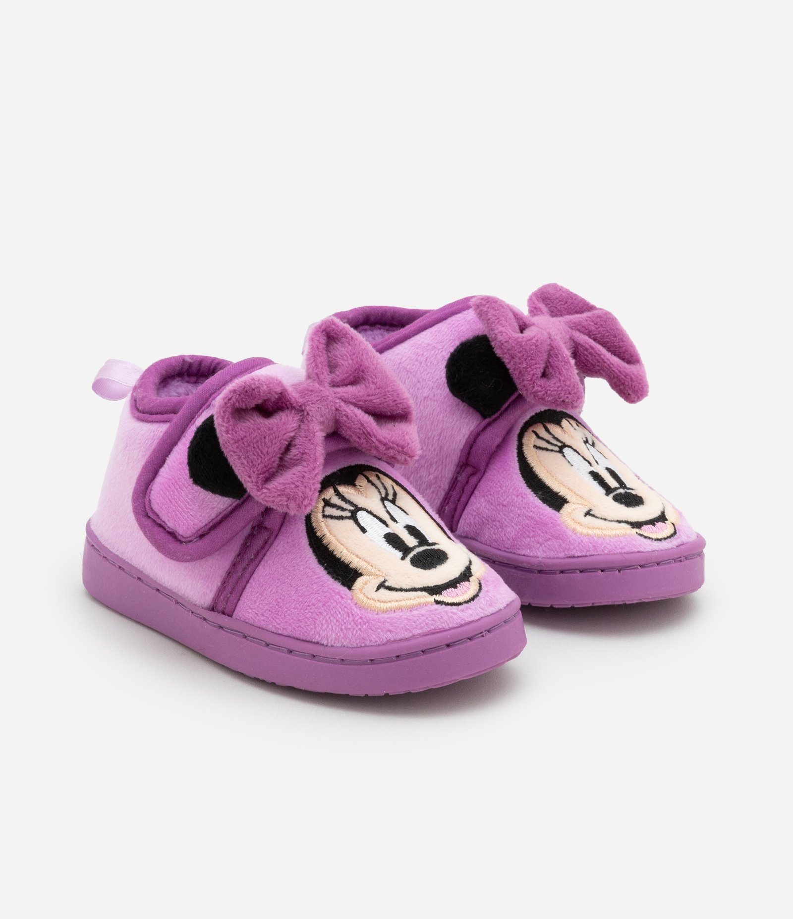 Pantufa Fechada Infantil com Bordado da Minnie - Tam 19 a 28 Roxo 1