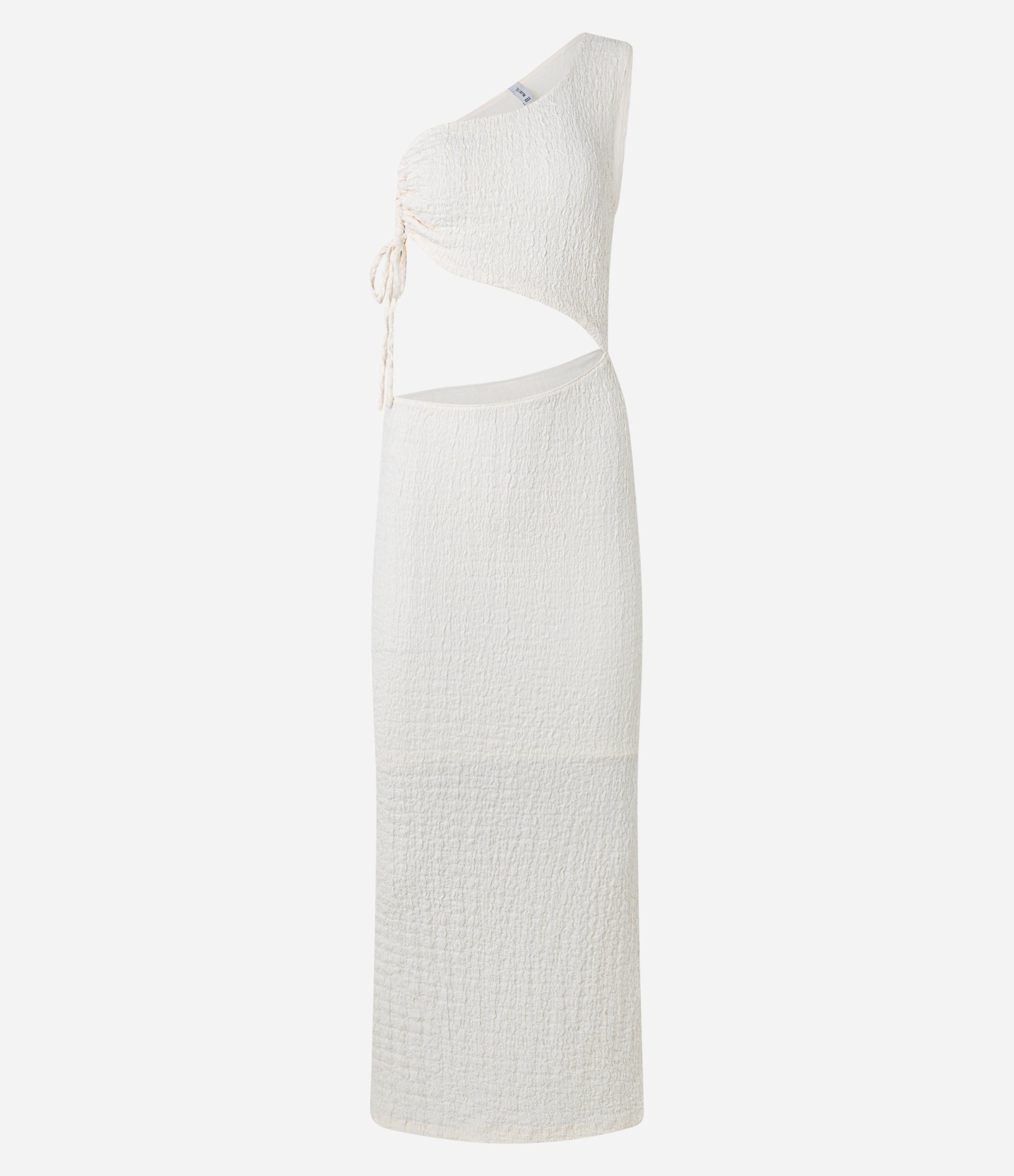 Vestido Longo com Abertura Lateral e Decote Ombro Só Branco 5