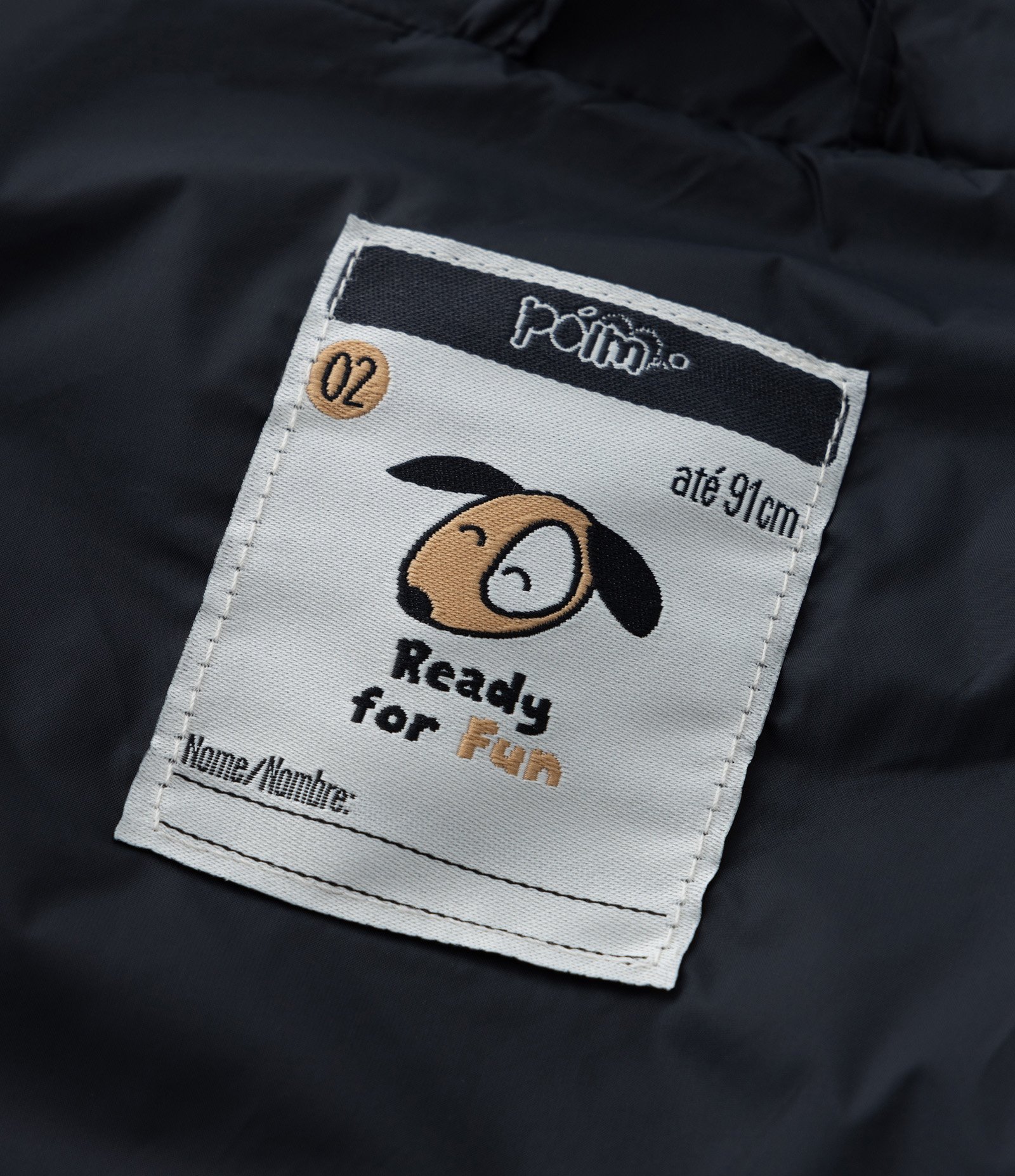 Colete Puffer Infantil Básico em Microfibra - Tam 1 a 4 Anos Preto 3