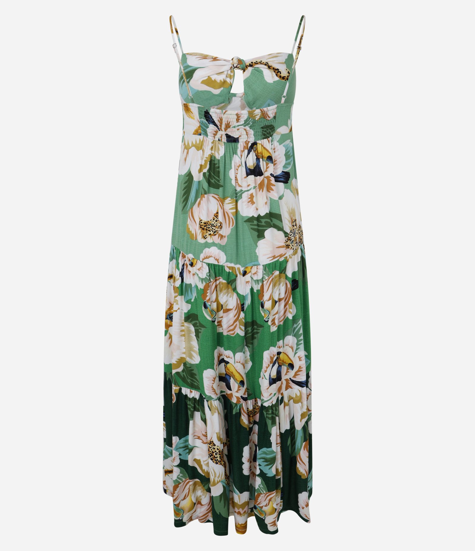 Vestido New Midi em Viscose Floral Verde 8