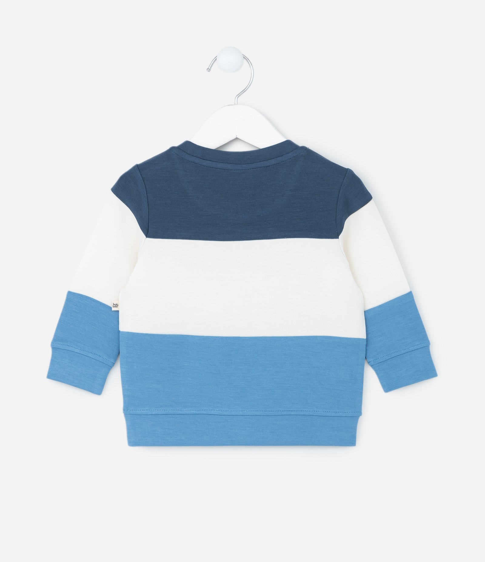 Blusão Infantil em Modal com Recortes - Tam 0 a 18 meses Azul/Branco 2
